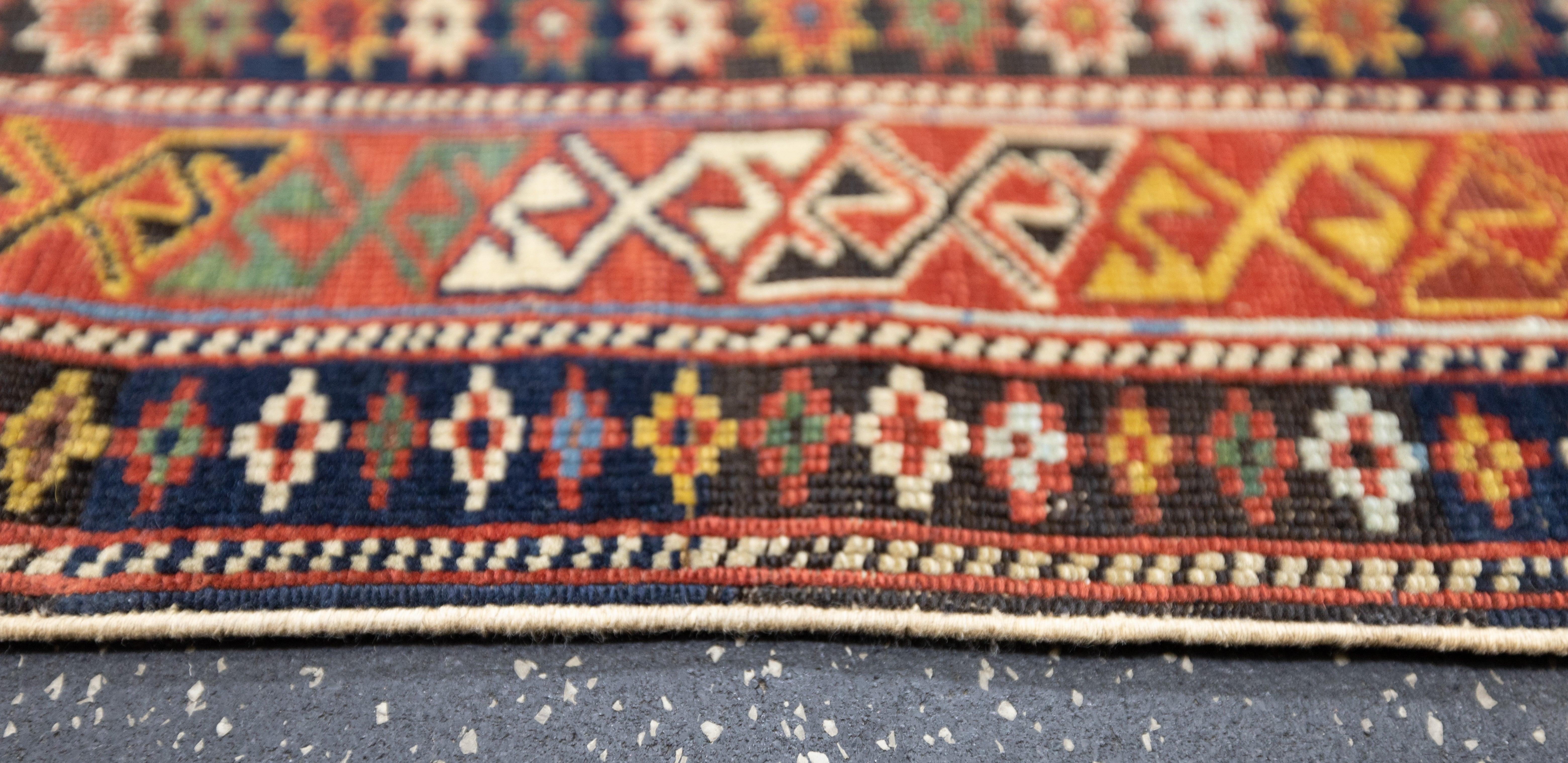 Russian Antique Daghestan Rug 3'11'' x 4'9'' For Sale