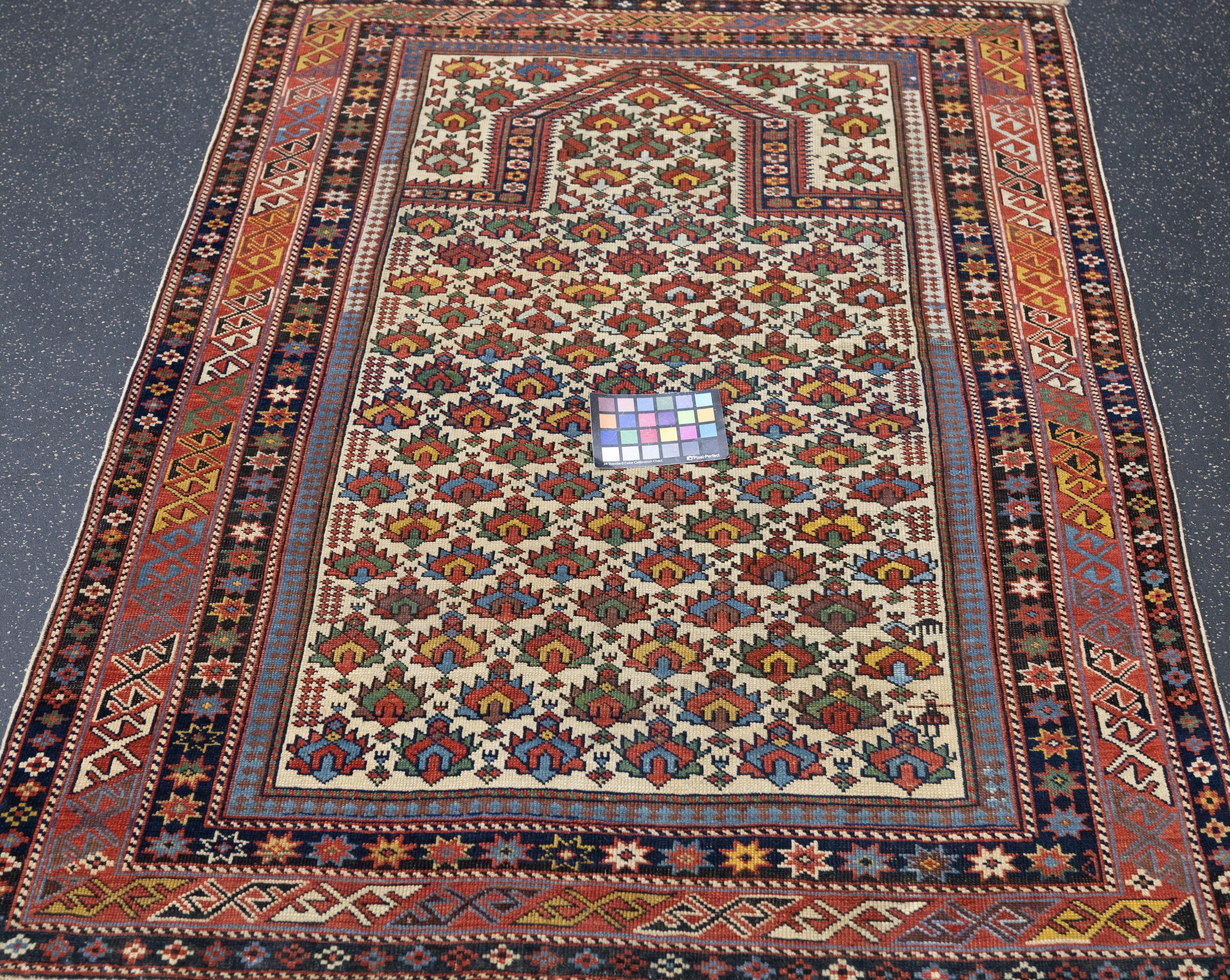19th Century Antique Daghestan Rug 3'11'' x 4'9'' For Sale