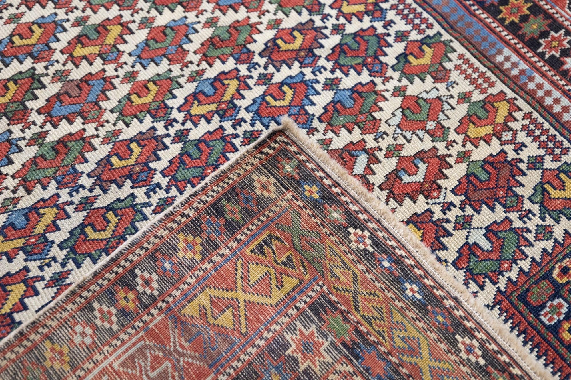 Wool Antique Daghestan Rug 3'11'' x 4'9'' For Sale