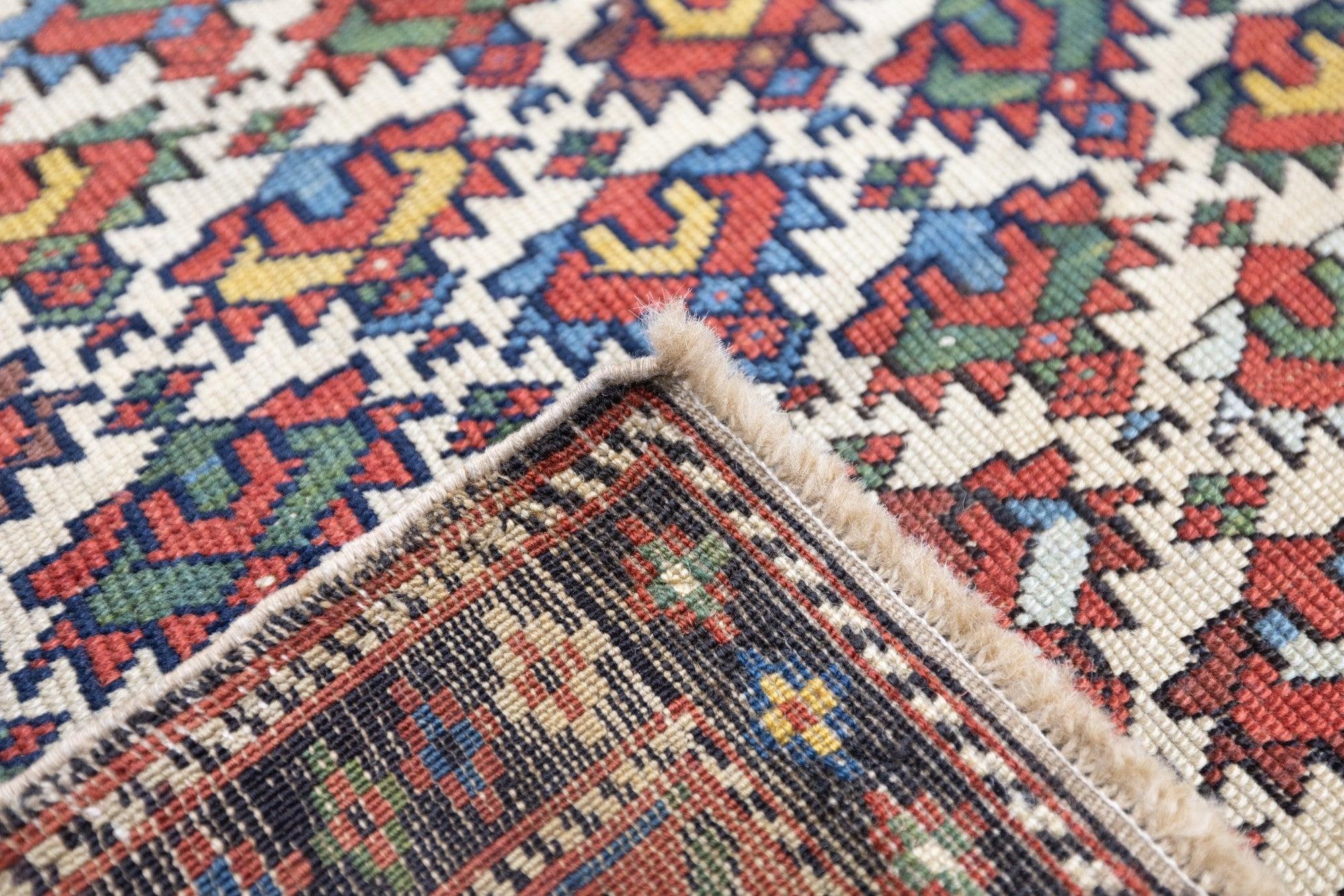 Antique Daghestan Rug 3'11'' x 4'9'' For Sale 1