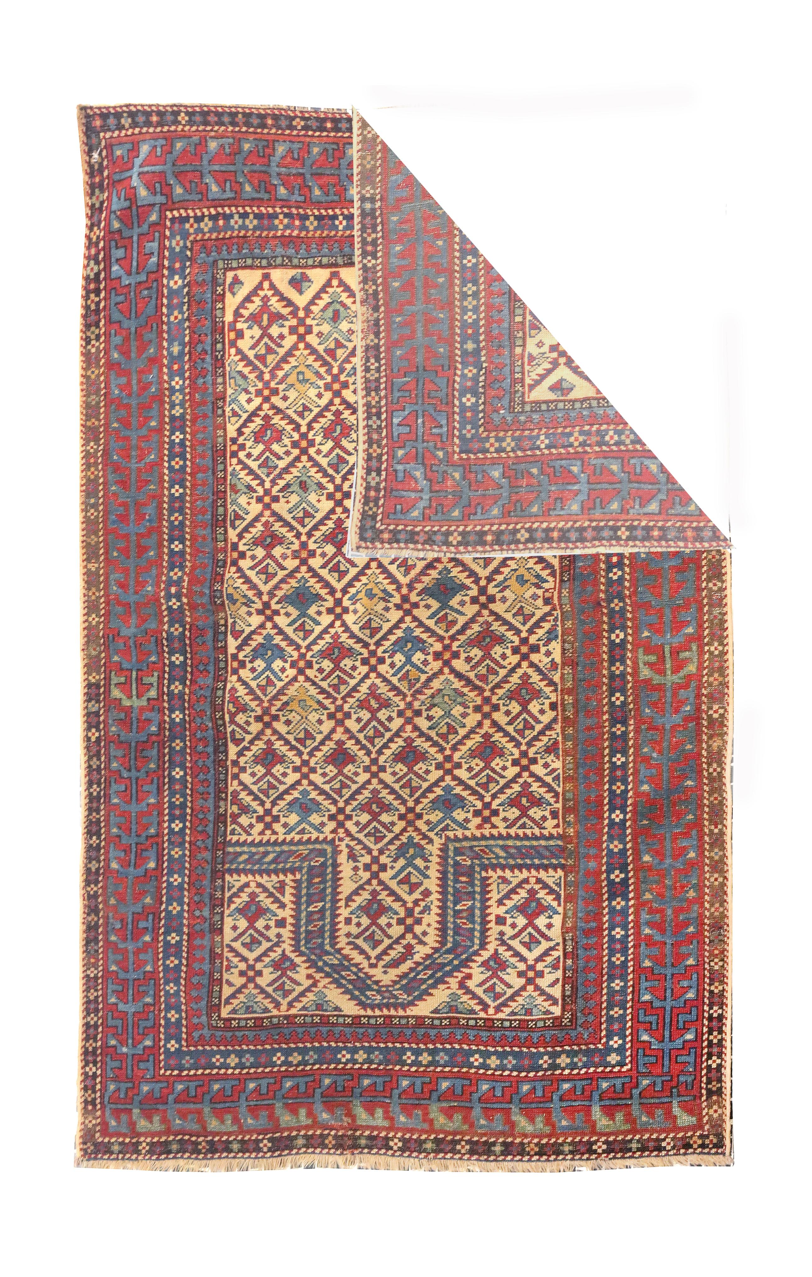 Antiker Daghestan-Schirwan-Teppich 3'1'' x 4'3''.