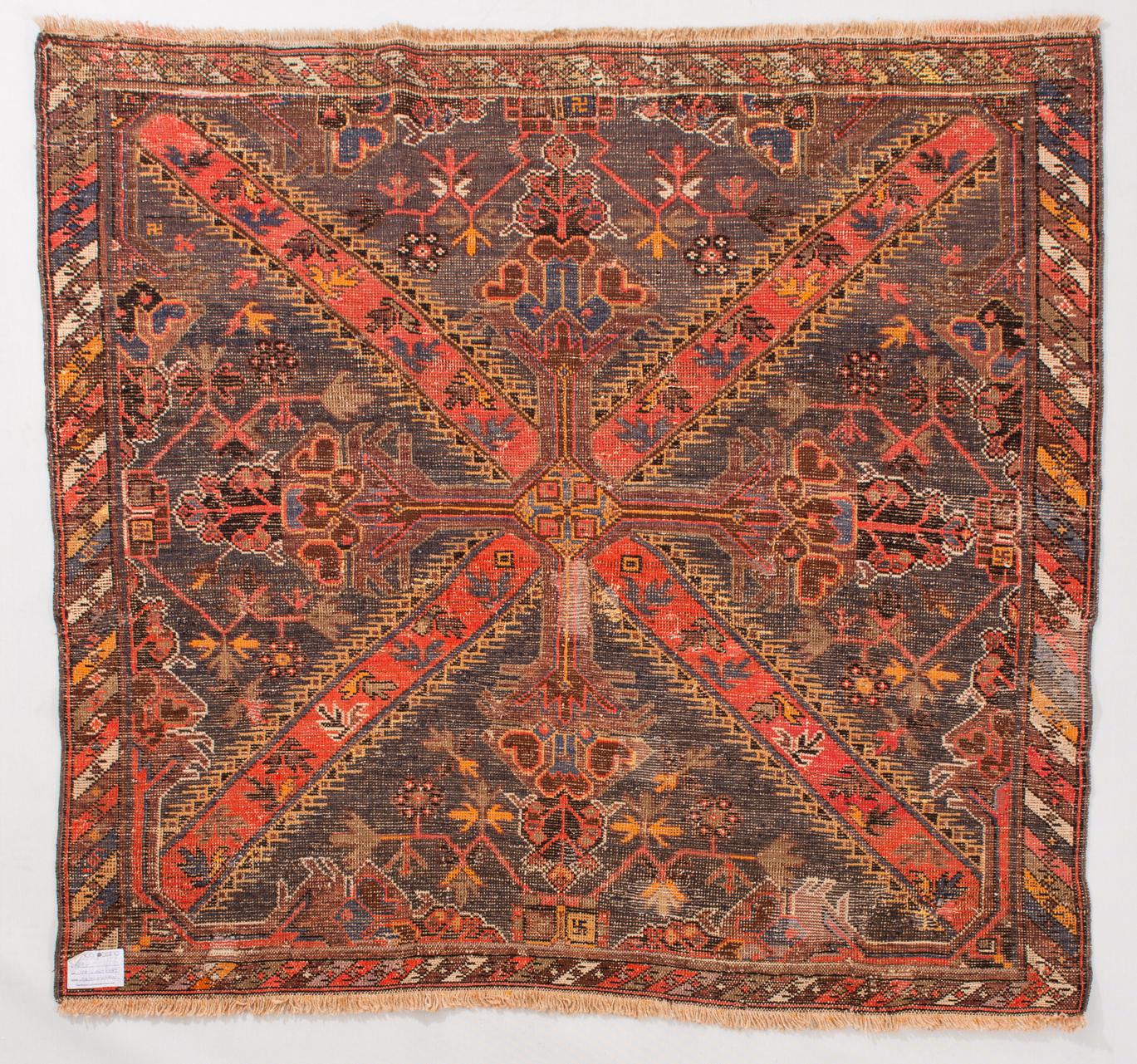 Other Antique Daghestan Square Little Caucasian Carpet