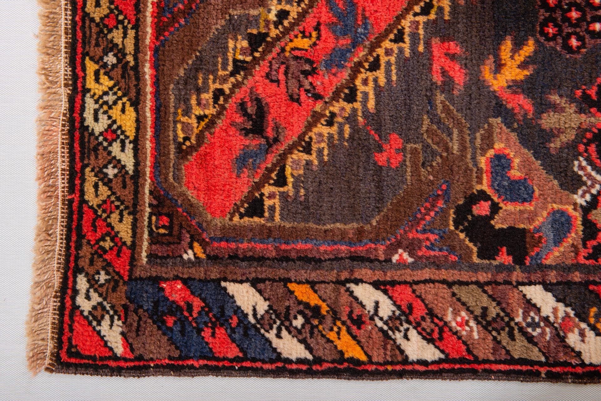 Hand-Knotted Antique Daghestan Square Little Caucasian Carpet