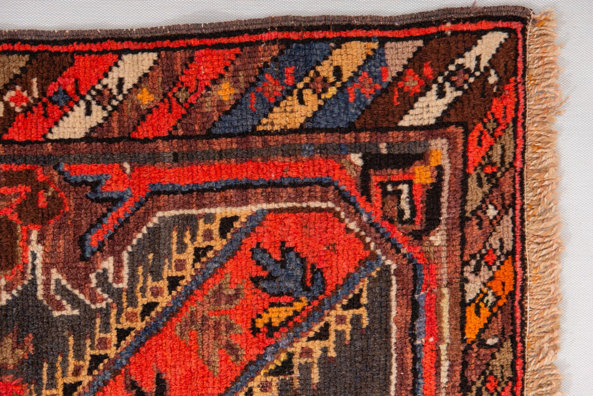 Wool Antique Daghestan Square Little Caucasian Carpet