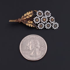 Antique Daisy Brooch of 14k Gold