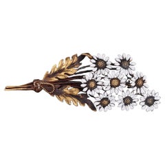 Antique Daisy Brooch of 14k Gold