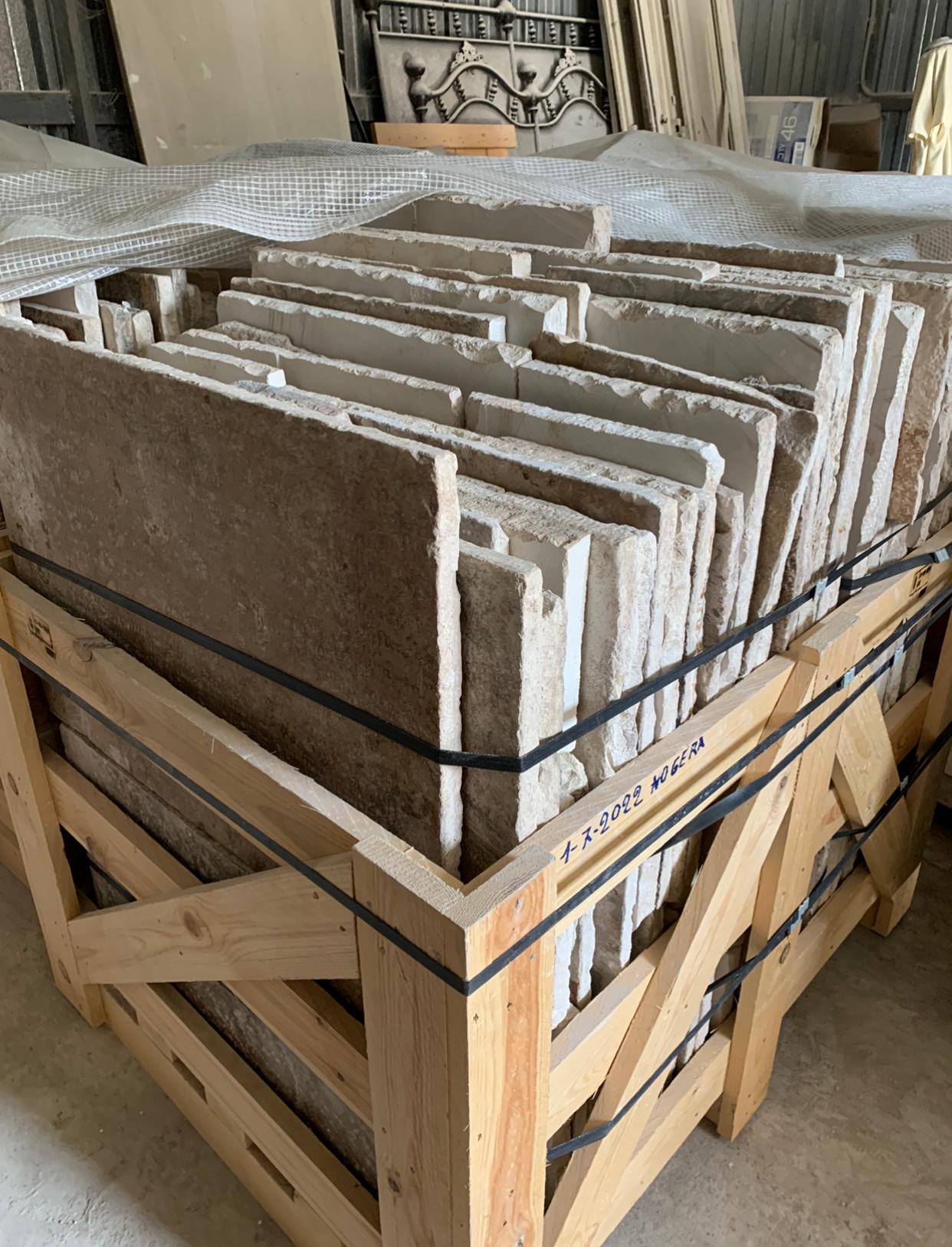Antique Dalles De Bourgogne Limestone Flooring, 18th Century For Sale 3