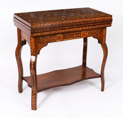 Antique Damascus Syrian Inlaid Card/ Chess/ Backgammon/ Games Table 20th Century