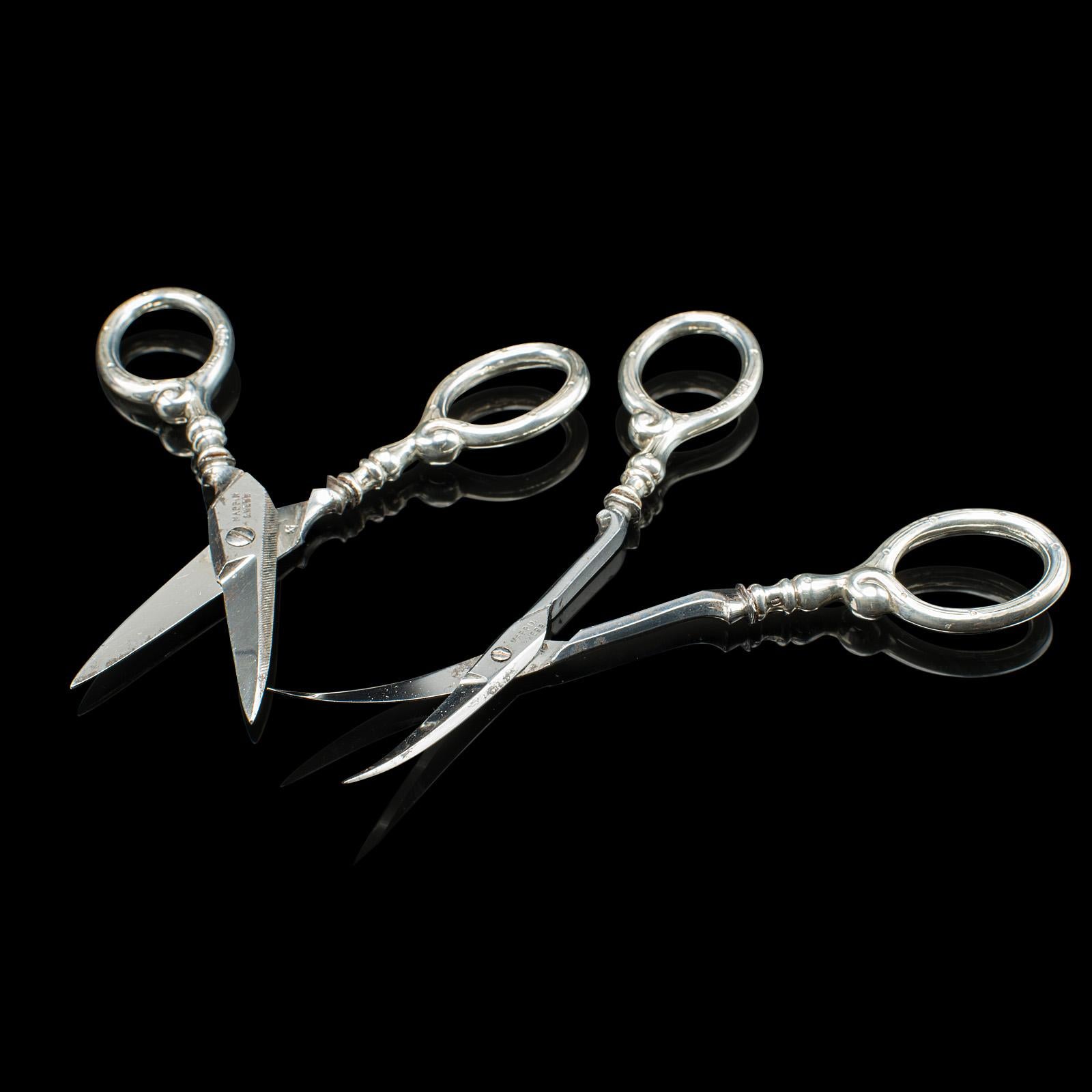 Argento 925 Antico set di valletti da viaggio per dandy, inglese, argento, custodia per toelettatura, edoardiano in vendita