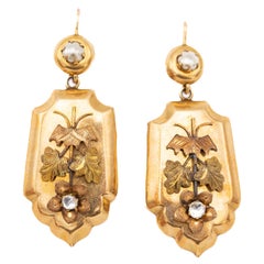 Antique Dangling Victorian earrings - Floral 19th century - Dutch, Europe Pearl