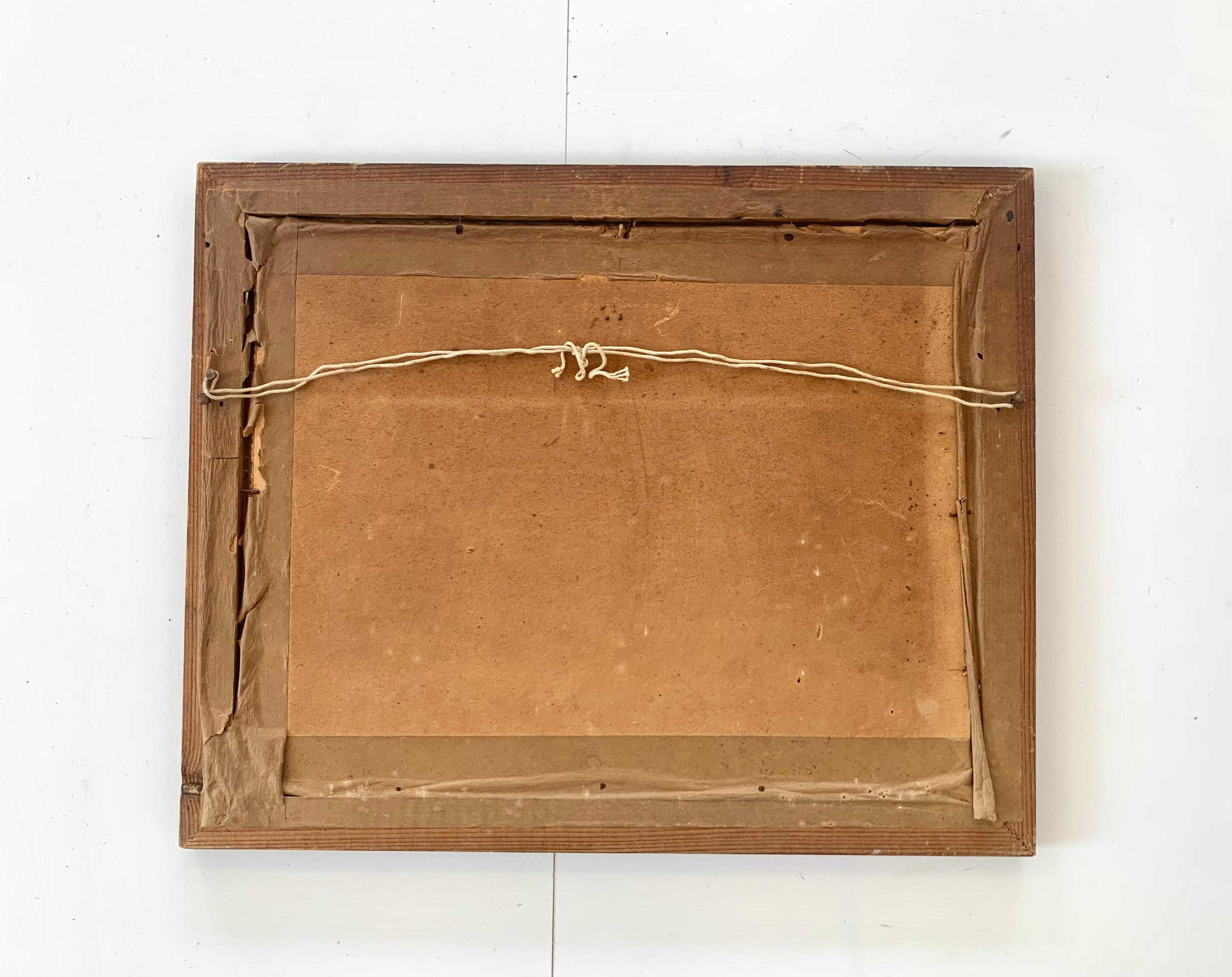 Antico disegno danese del 1938 a pastello a olio di un paesaggio e di un faro a Samsoe in vendita 3