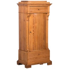 Antique Danish Bow Front Country Pine Cabinet