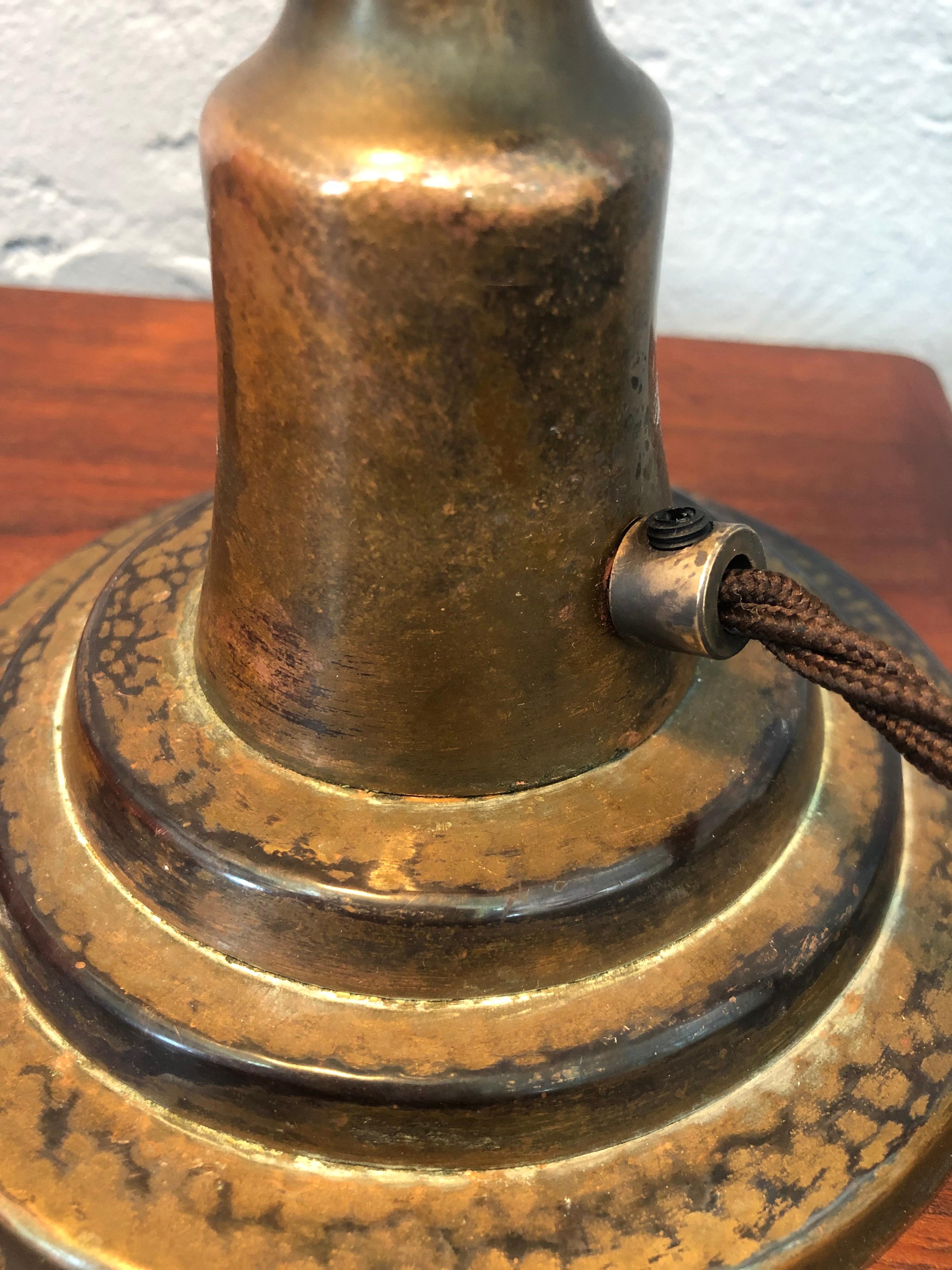 Antique Danish Brass Art Deco Table Lamp For Sale 6