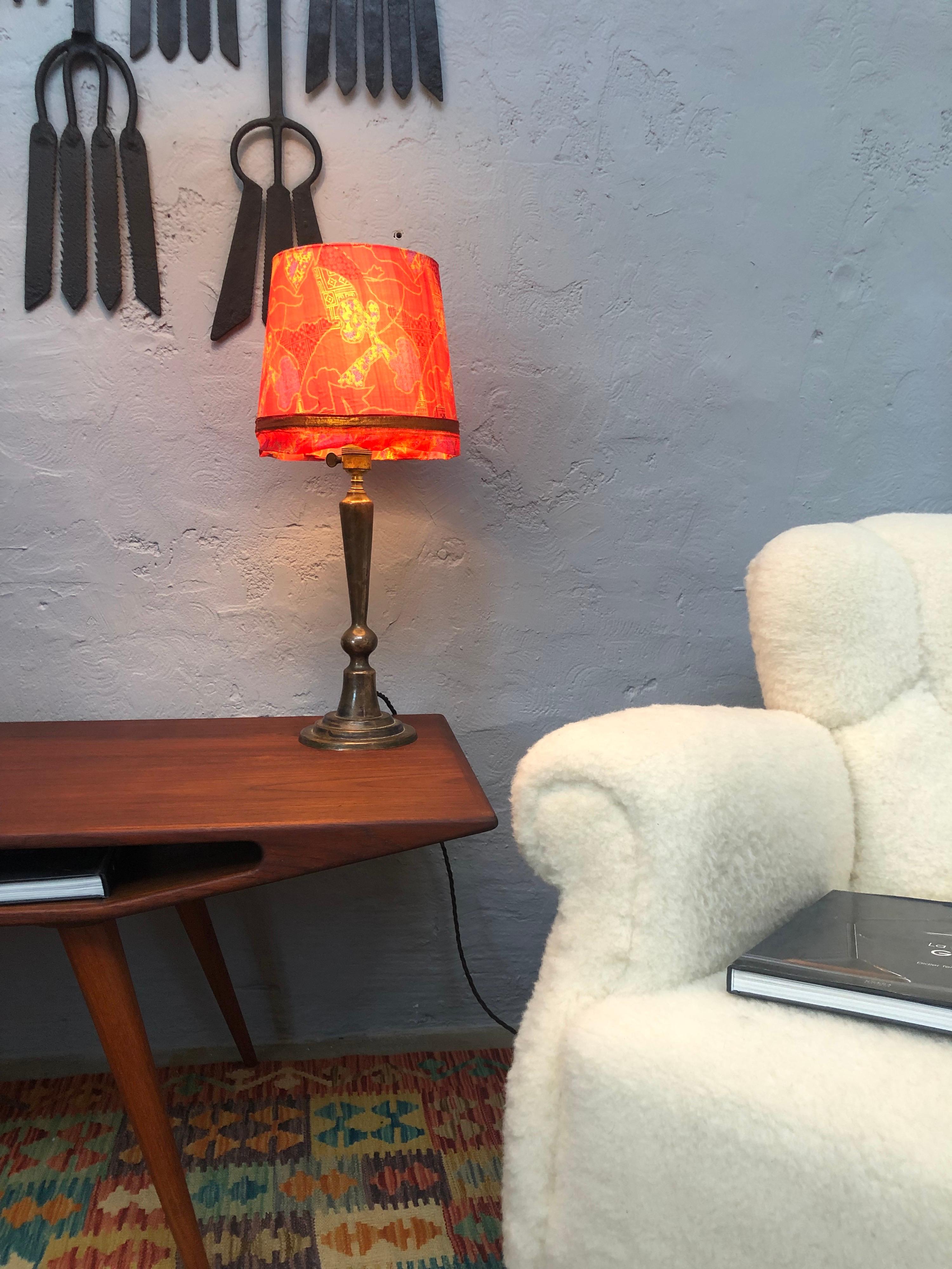 Antique Danish Brass Art Deco Table Lamp For Sale 7