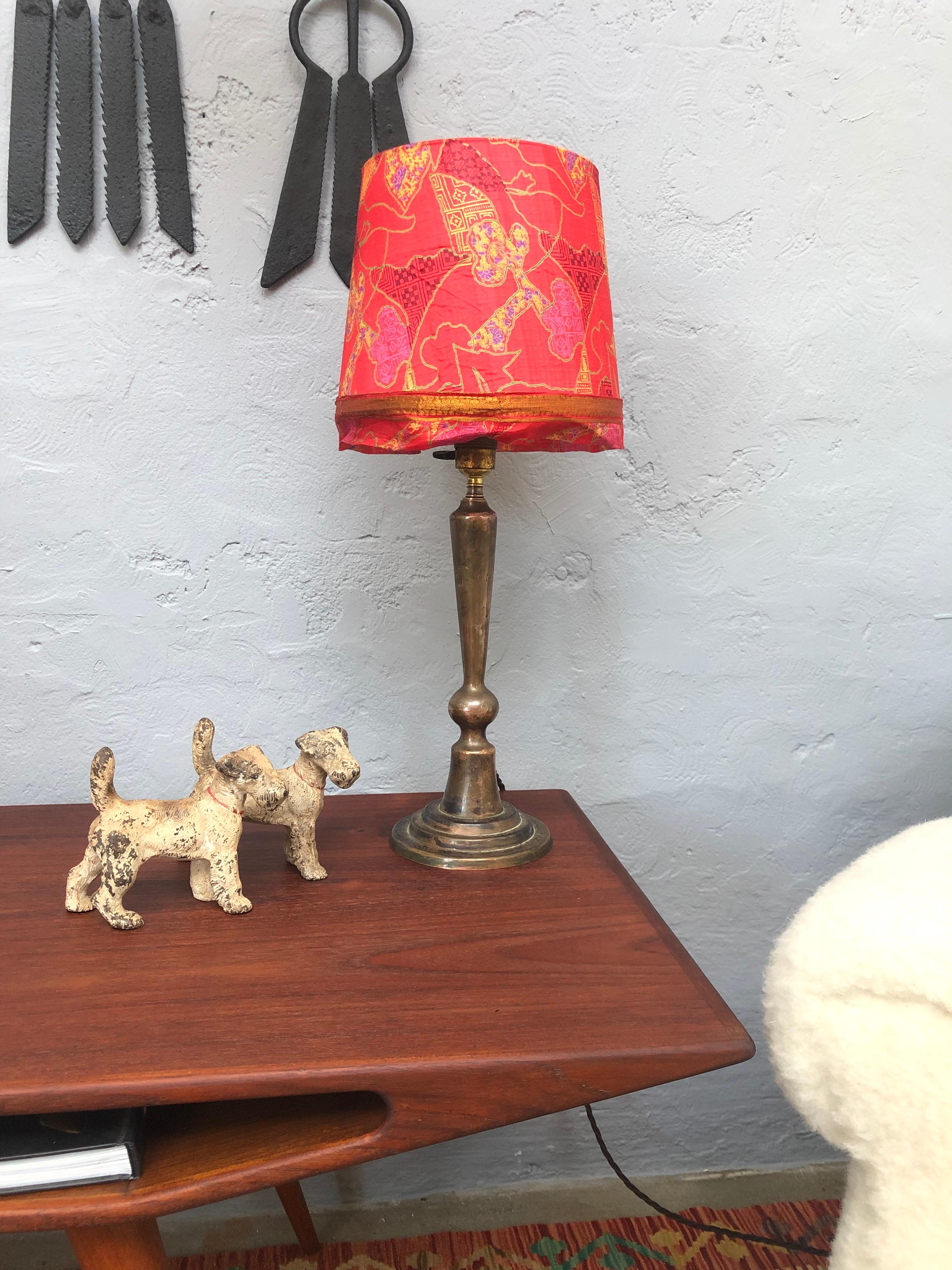 Antique Danish Brass Art Deco Table Lamp For Sale 9