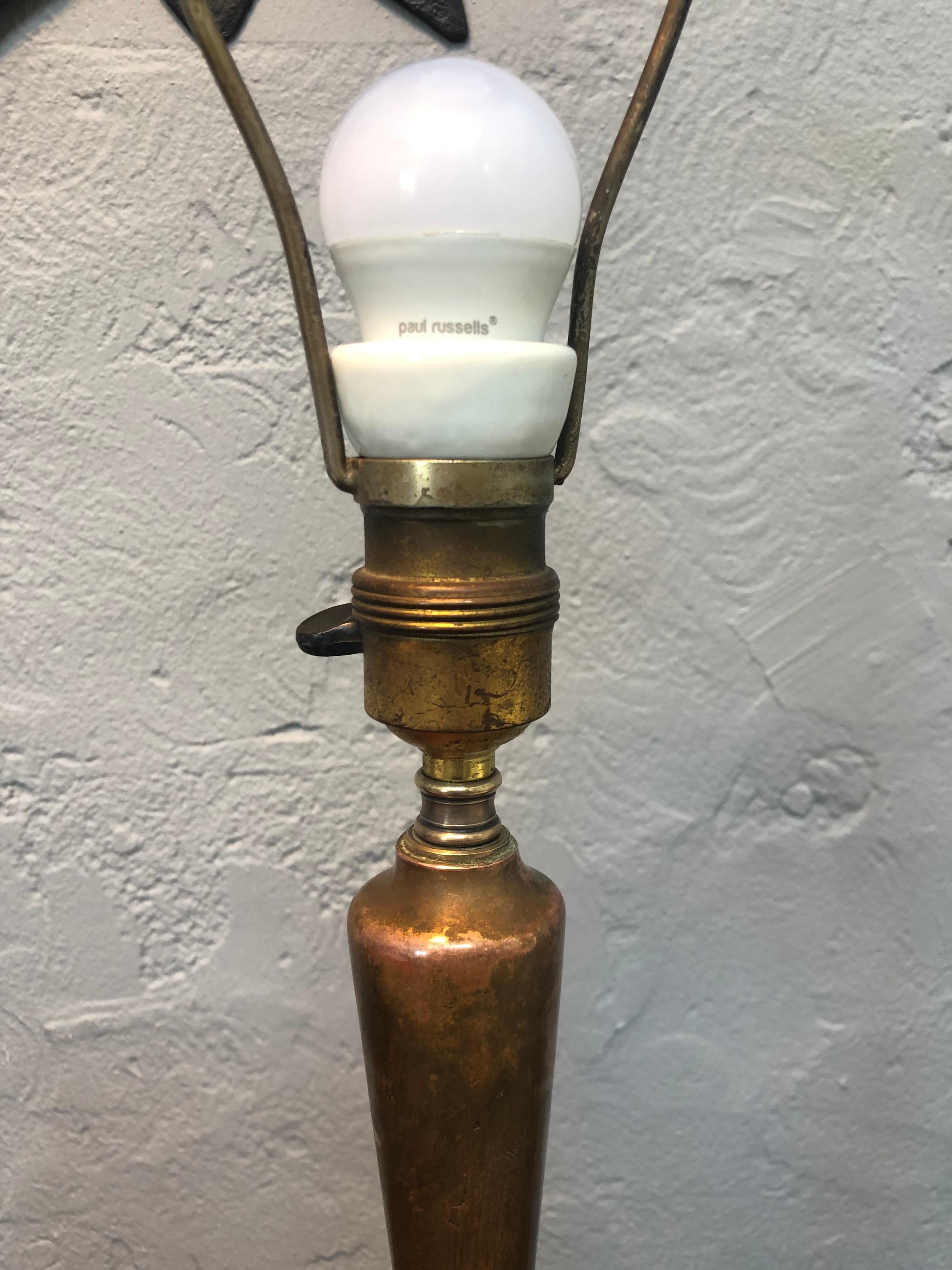 Antique Danish Brass Art Deco Table Lamp For Sale 1