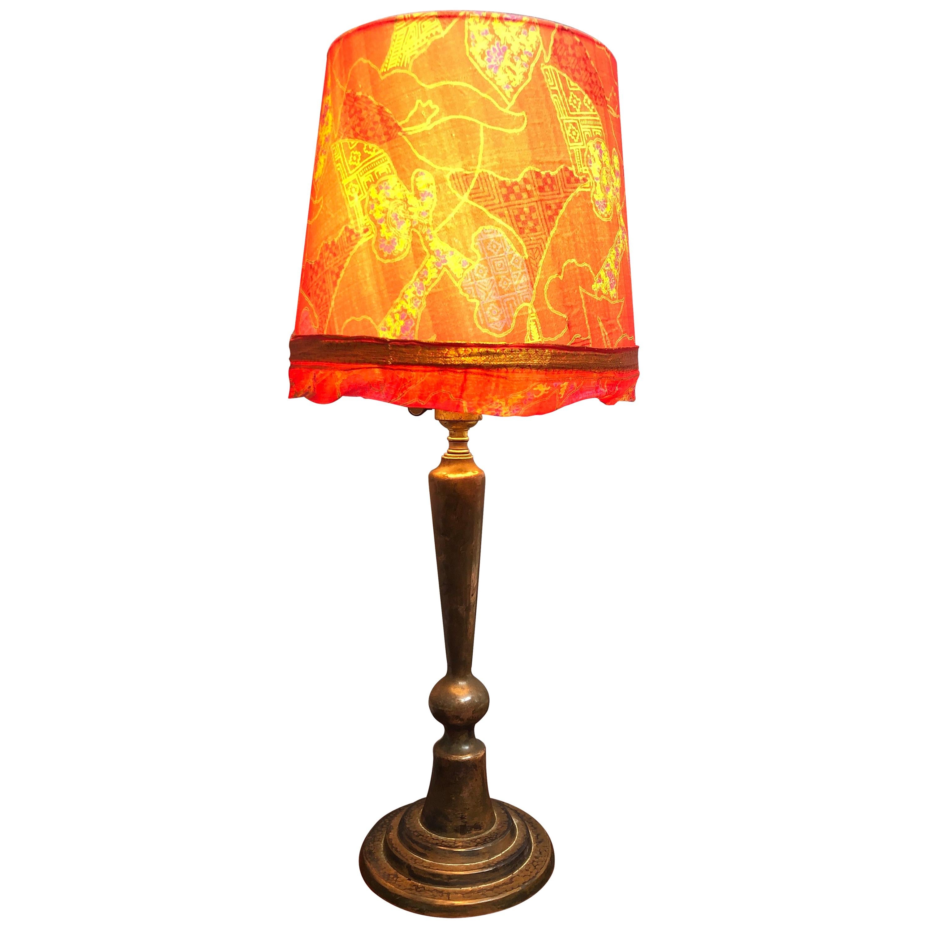 Antique Danish Brass Art Deco Table Lamp For Sale