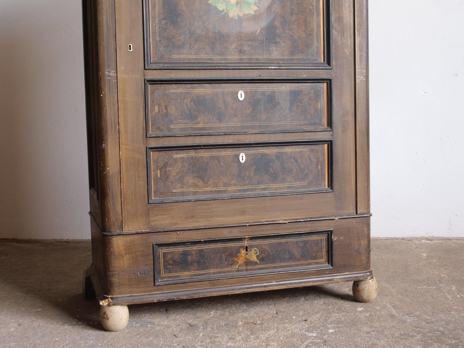 Country Antique Danish Cabinet Late 1800s For Sale