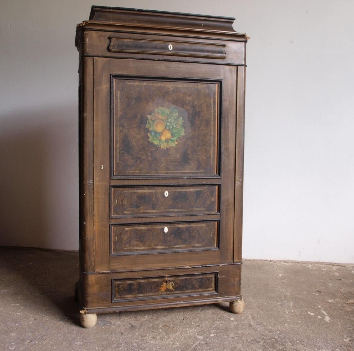 Pine Antique Danish Cabinet Late 1800s For Sale