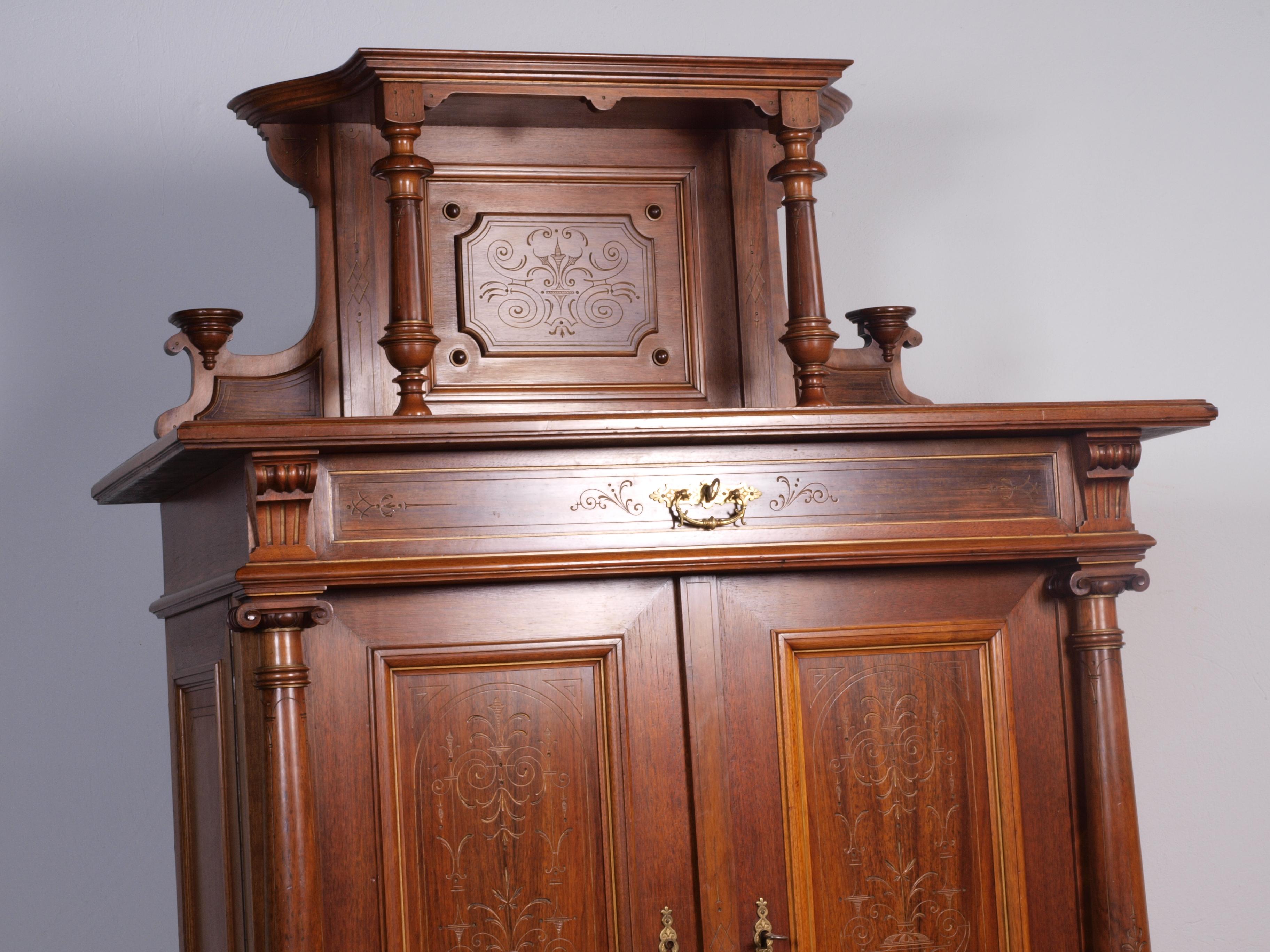 Antique Danish Cabinet, Mahogany For Sale 8