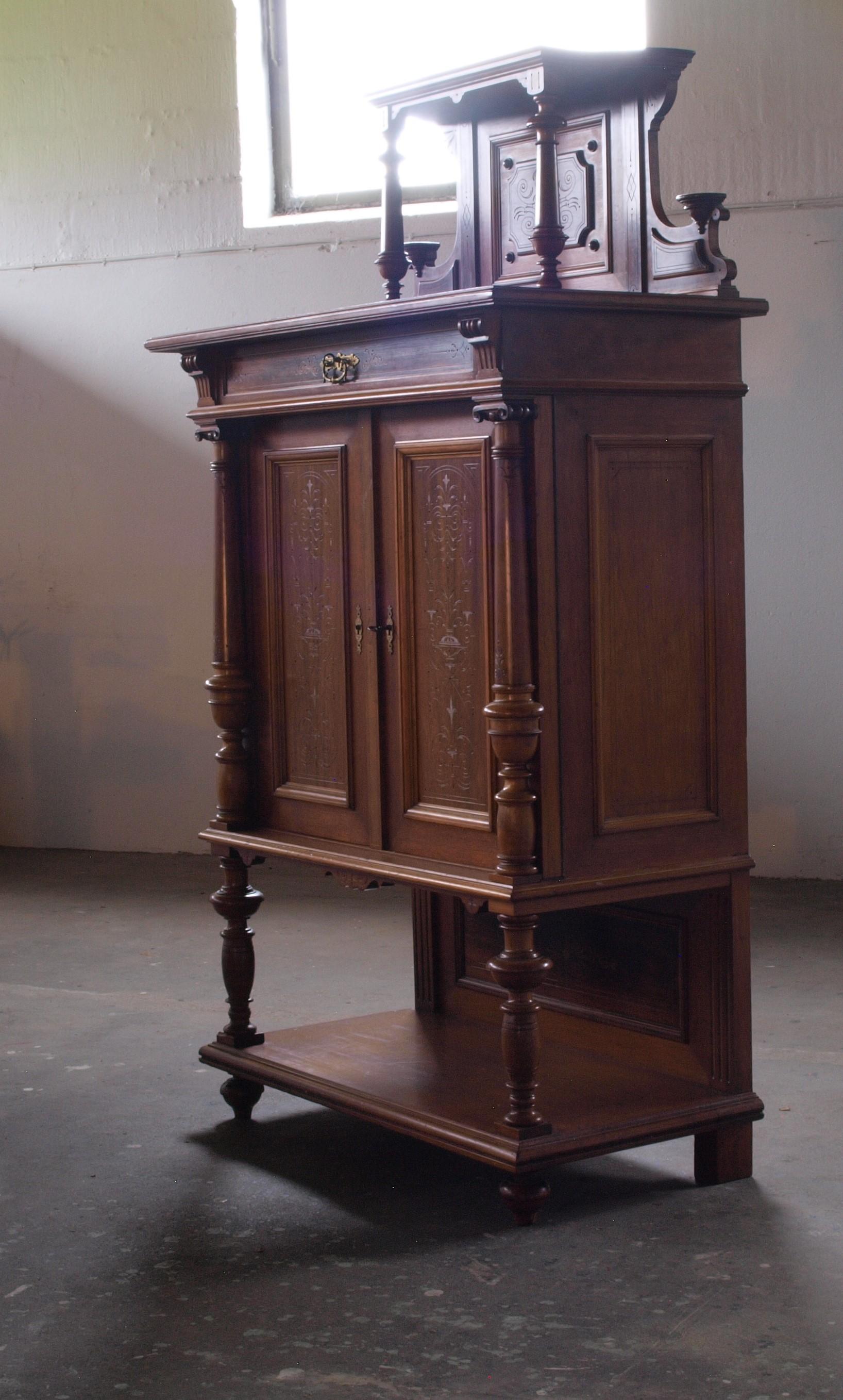 Wood Antique Danish Cabinet, Mahogany For Sale