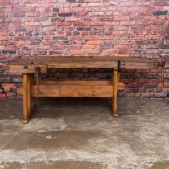 Antique Danish Carpenter's Workbench or Console Table