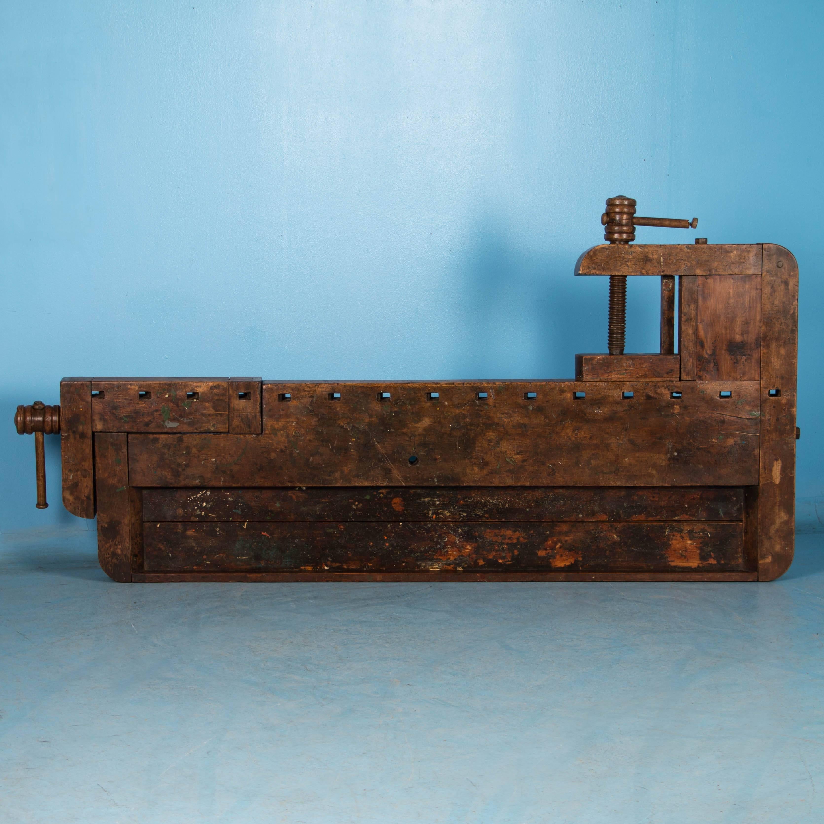 Antique Danish Carpenter's Workbench or Console Table 3