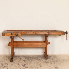 Antique Danish Carpenters Workbench Work Table