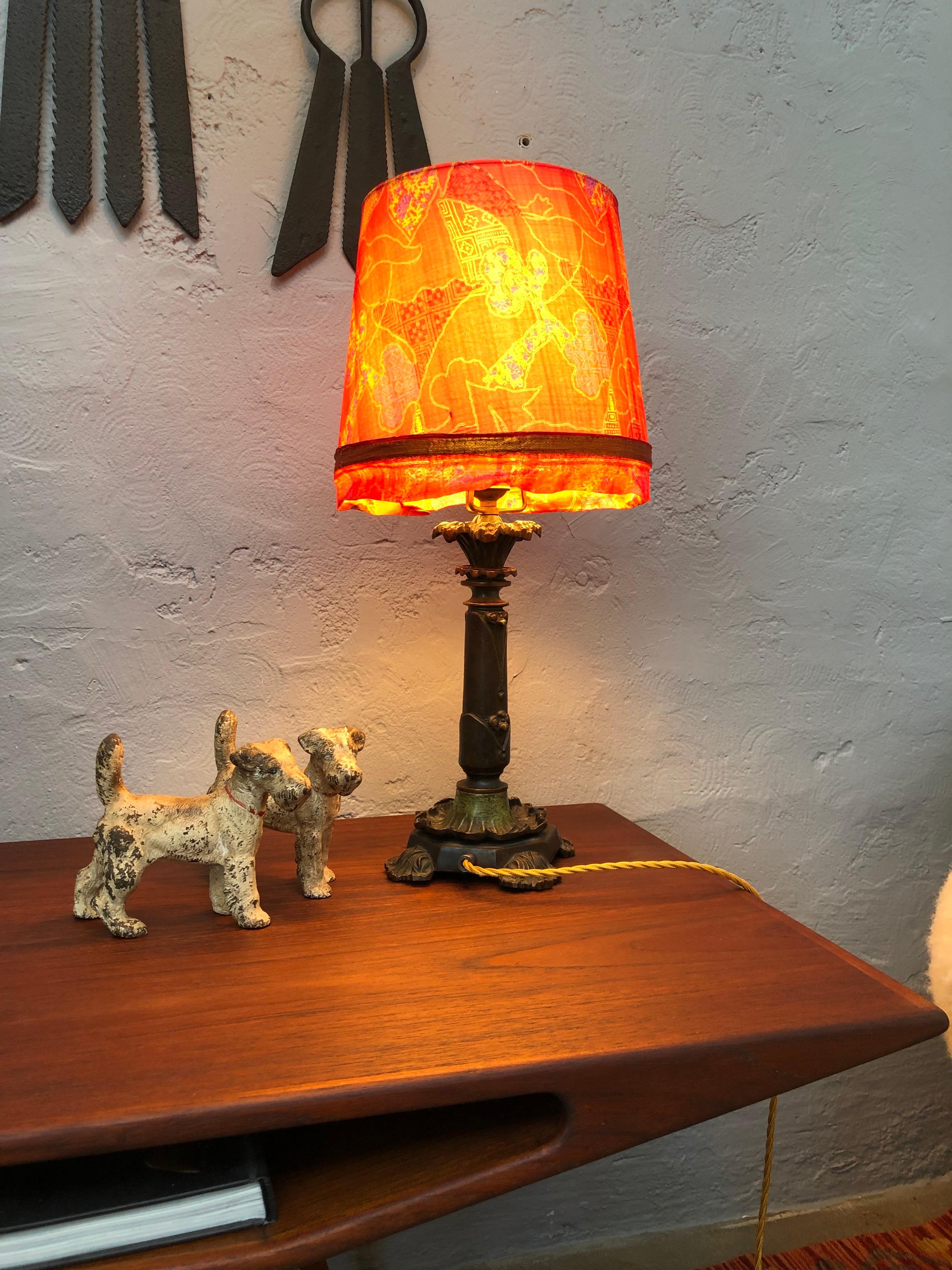 Antique Danish Cast Bronze Table Lamp For Sale 5