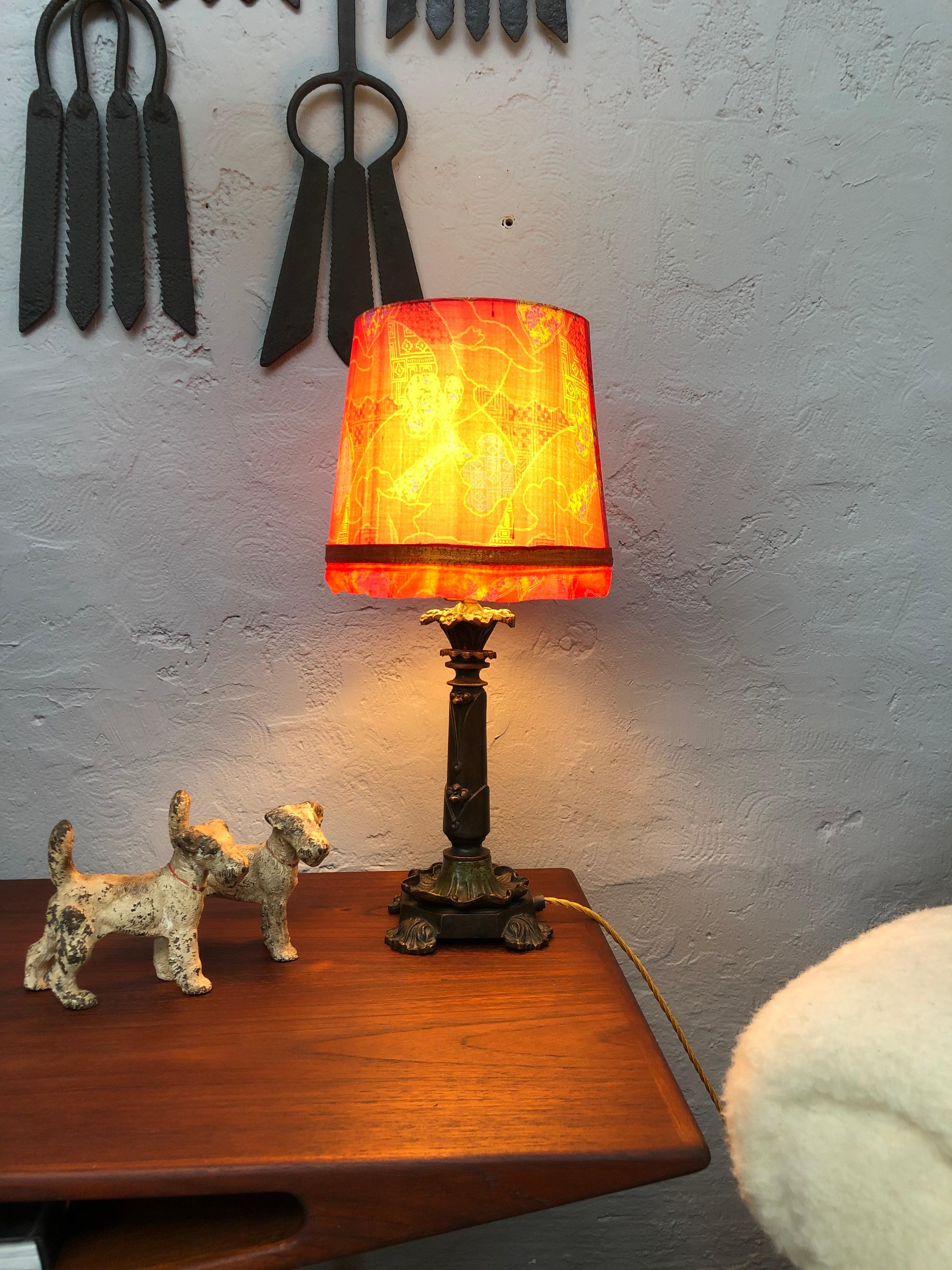 orange retro dog lamp