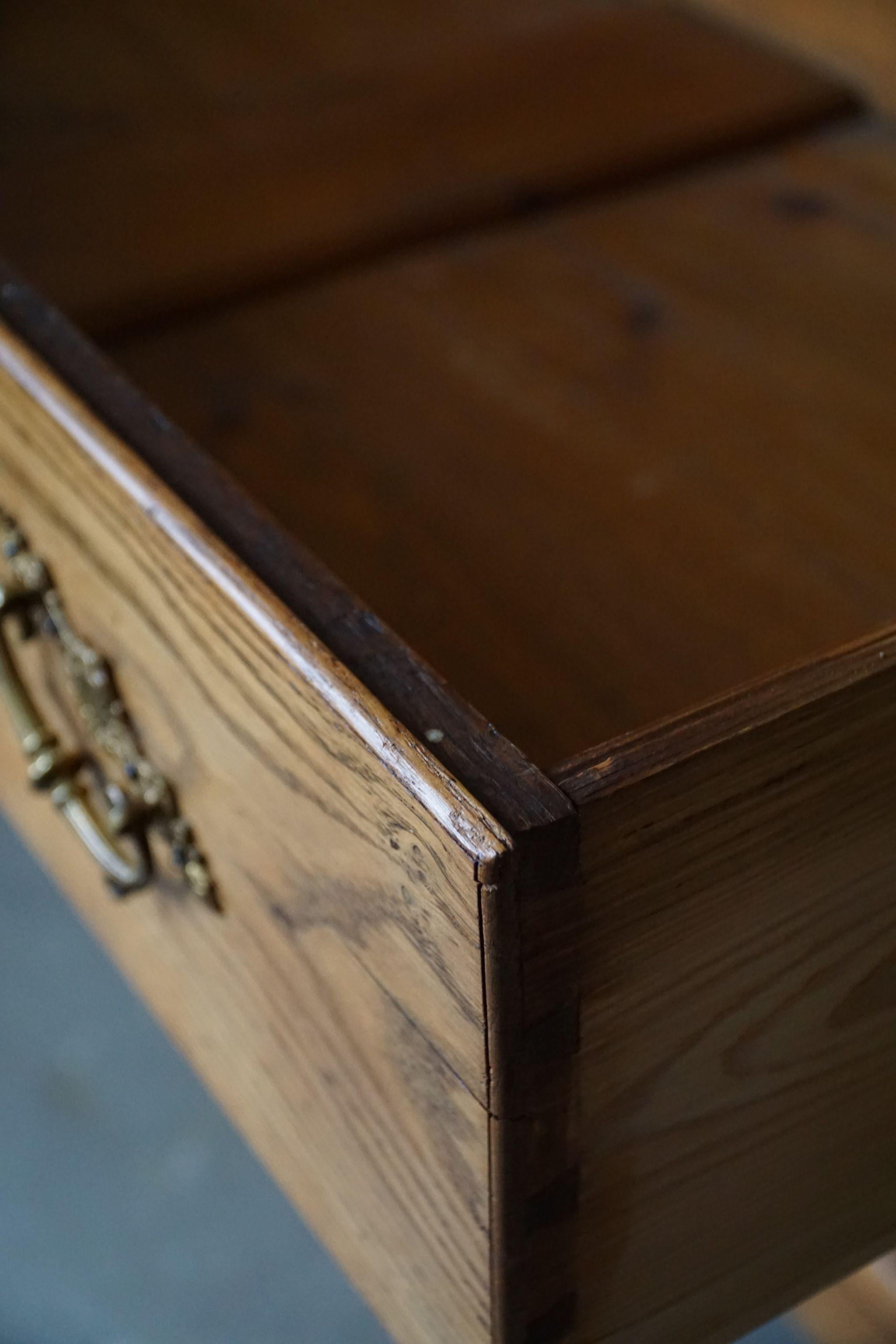 Antique Danish Chest of Drawers in Oak, Made in Late 18th Century, Louis 16 For Sale 11