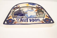 Antique Danish Christmas Porcelain Decorative Plate by Aluminia, 1908