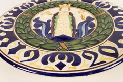 Antique Danish Christmas Porcelain Decorative Plate by Aluminia, 1920