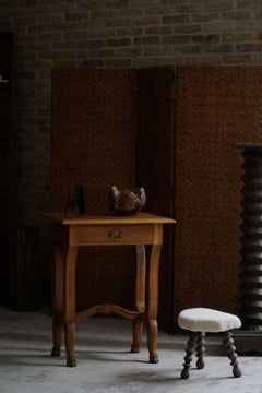 Antique Danish Console Table, Solid Oak, Carved Lion Feets, Baroque Style, 1890s