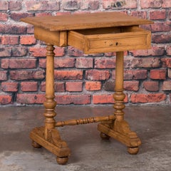 Antique Danish Country Pine Side Table or Nightstand