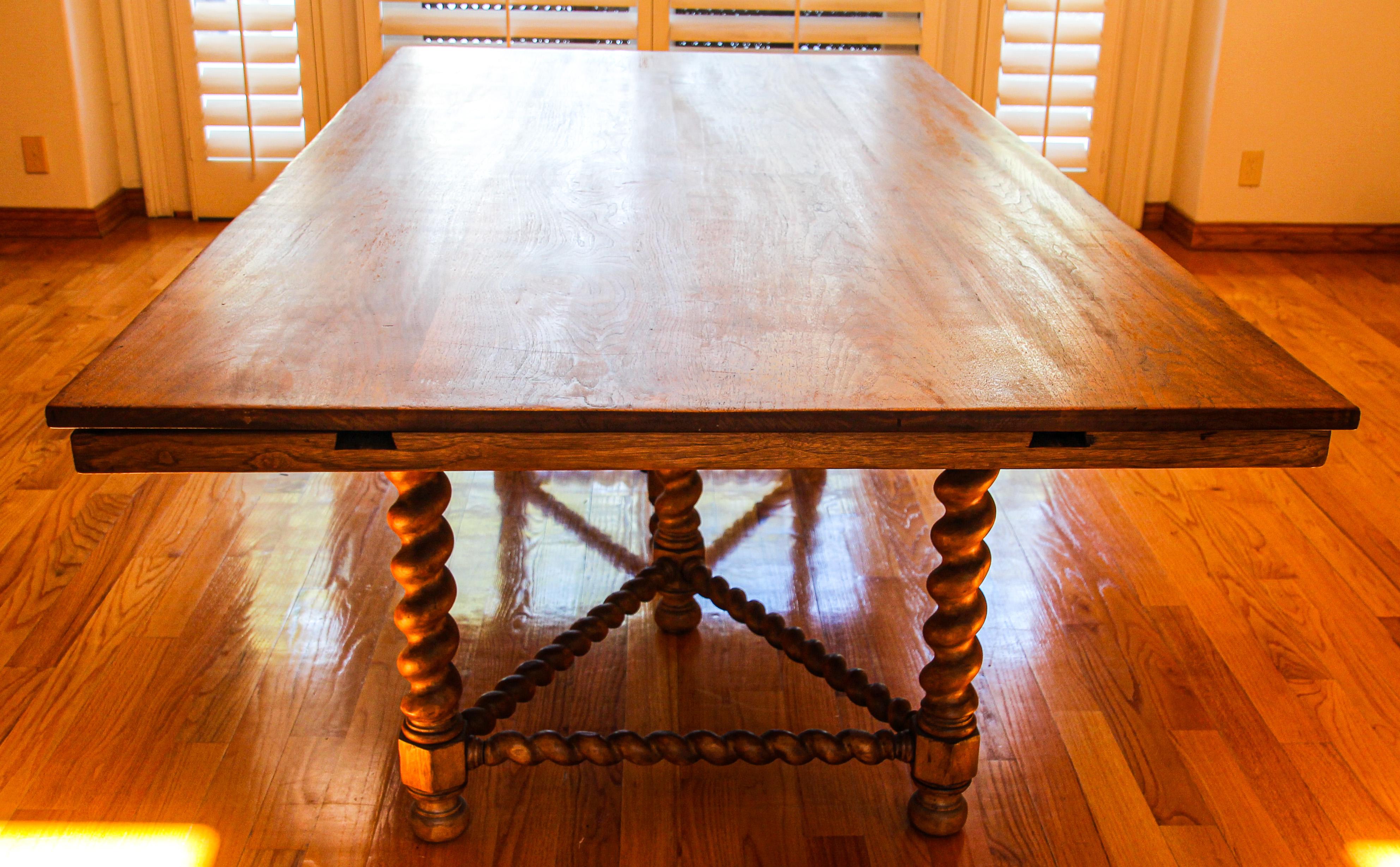 Antique Danish Dining Table with Turned Legs 19th Century 3
