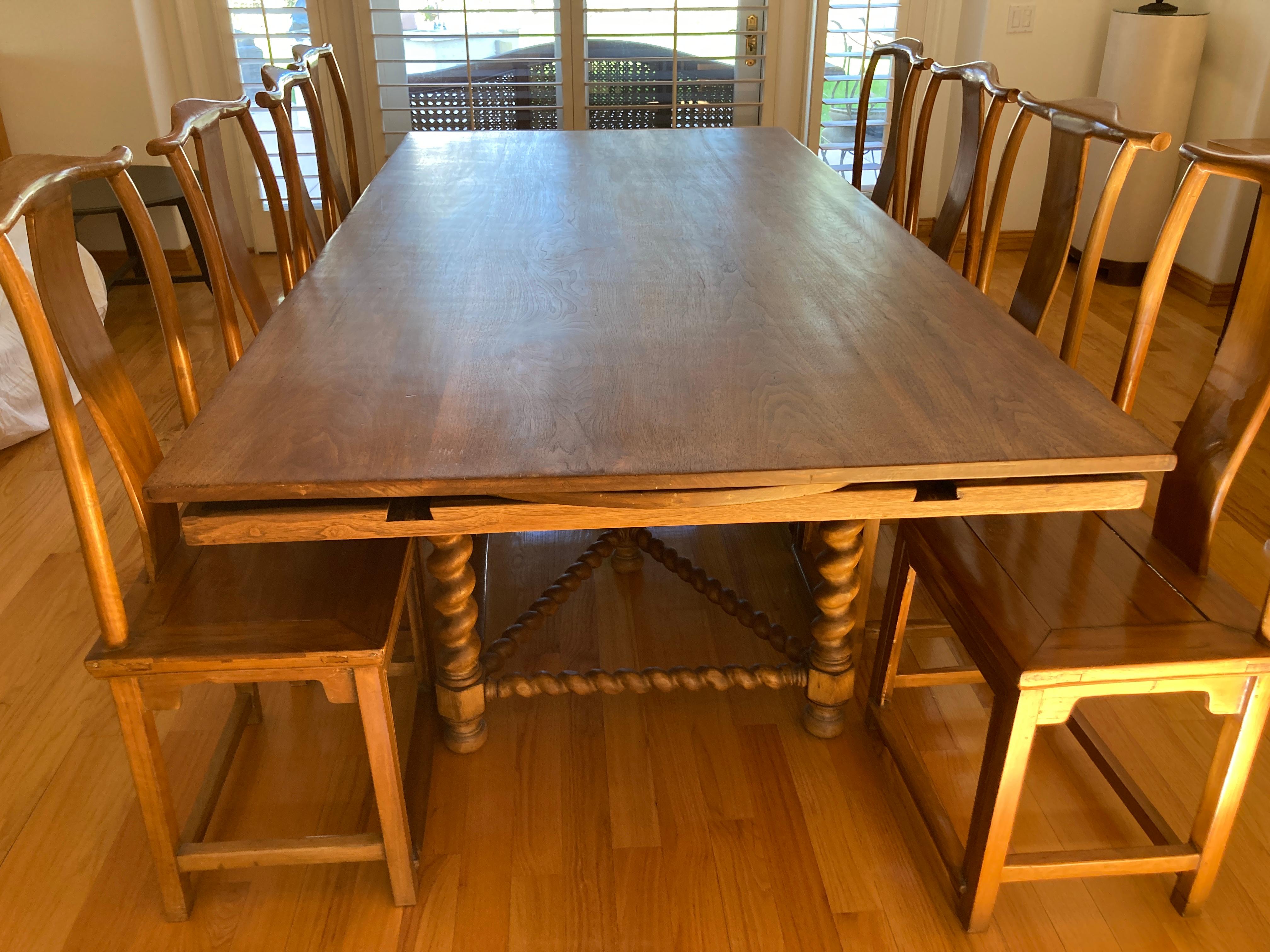 Antique Danish Dining Table with Turned Legs 19th Century 14