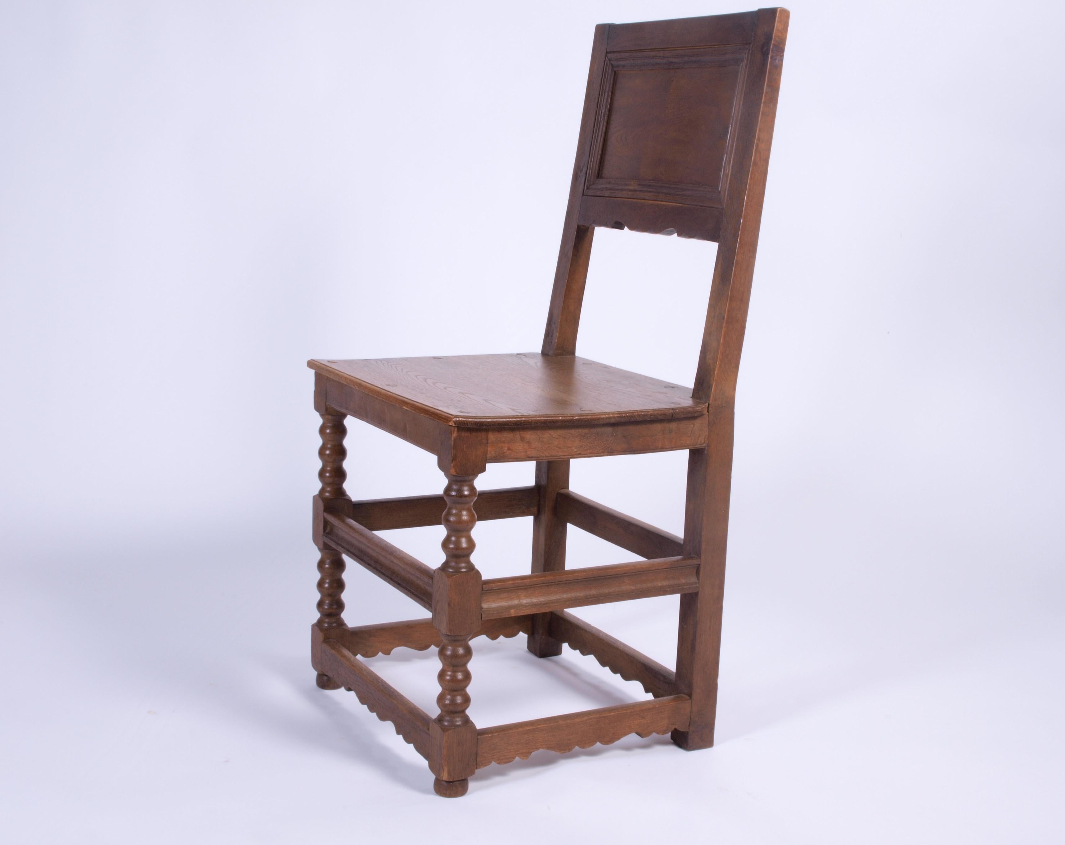 High Victorian Antique Danish Dowel Wood Chairs, 1800s