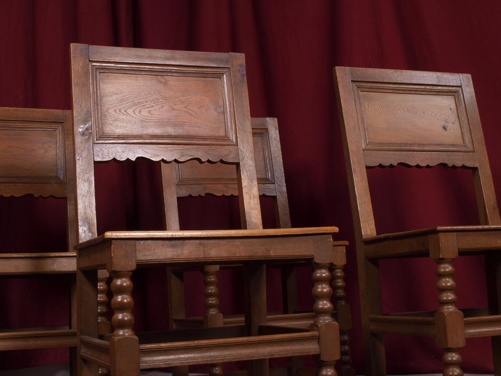 Antique Danish Dowel Wood Chairs, 1800s 3