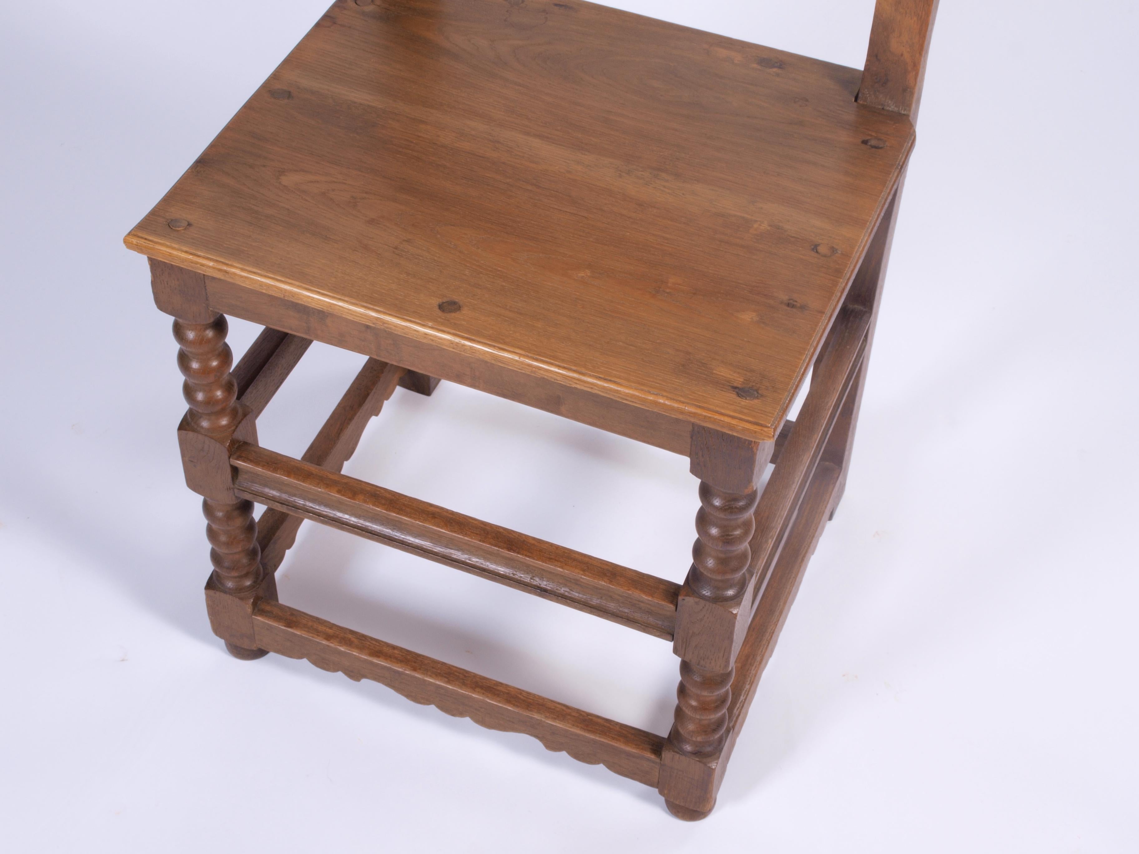 Oak Antique Danish Dowel Wood Chairs, 1800s