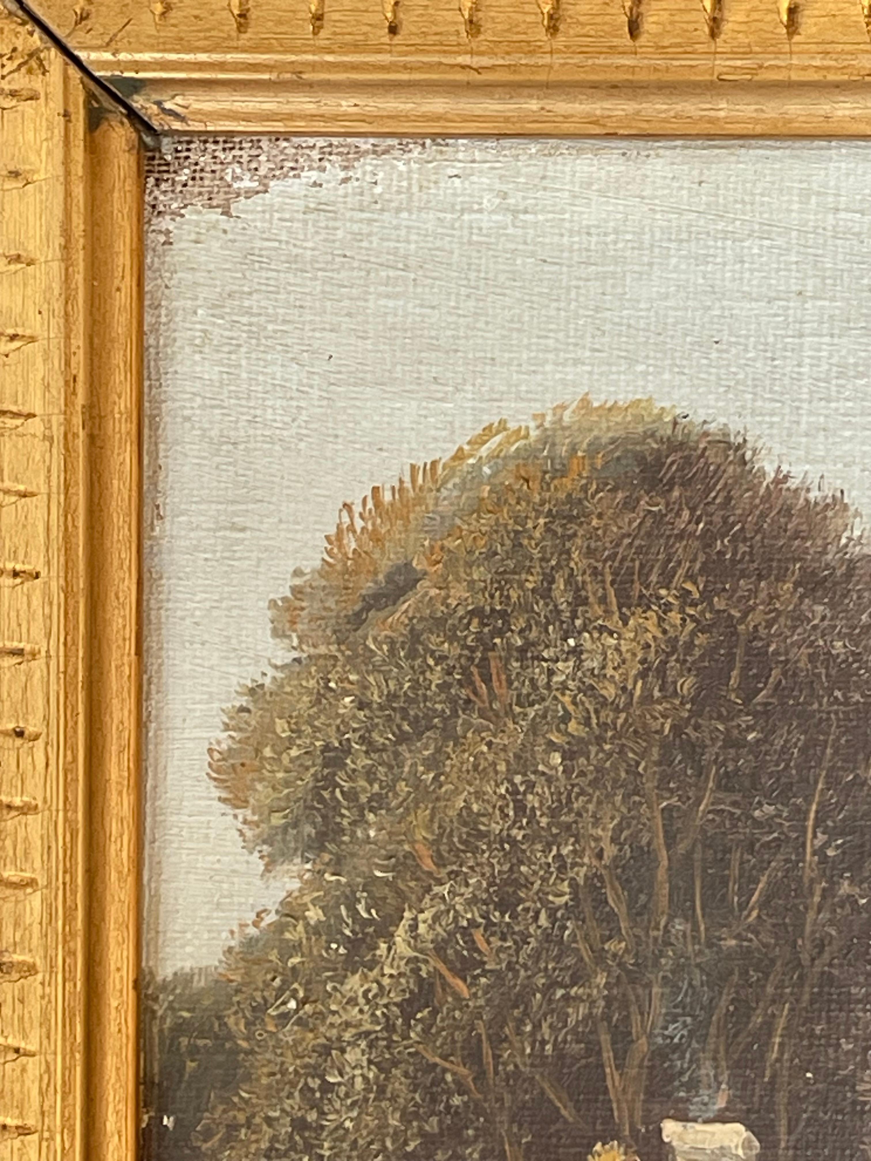 Antike dänische Anfang des 20. Jahrhunderts Landschaft Ölgemälde der Landschaft Bauernhof im Angebot 1