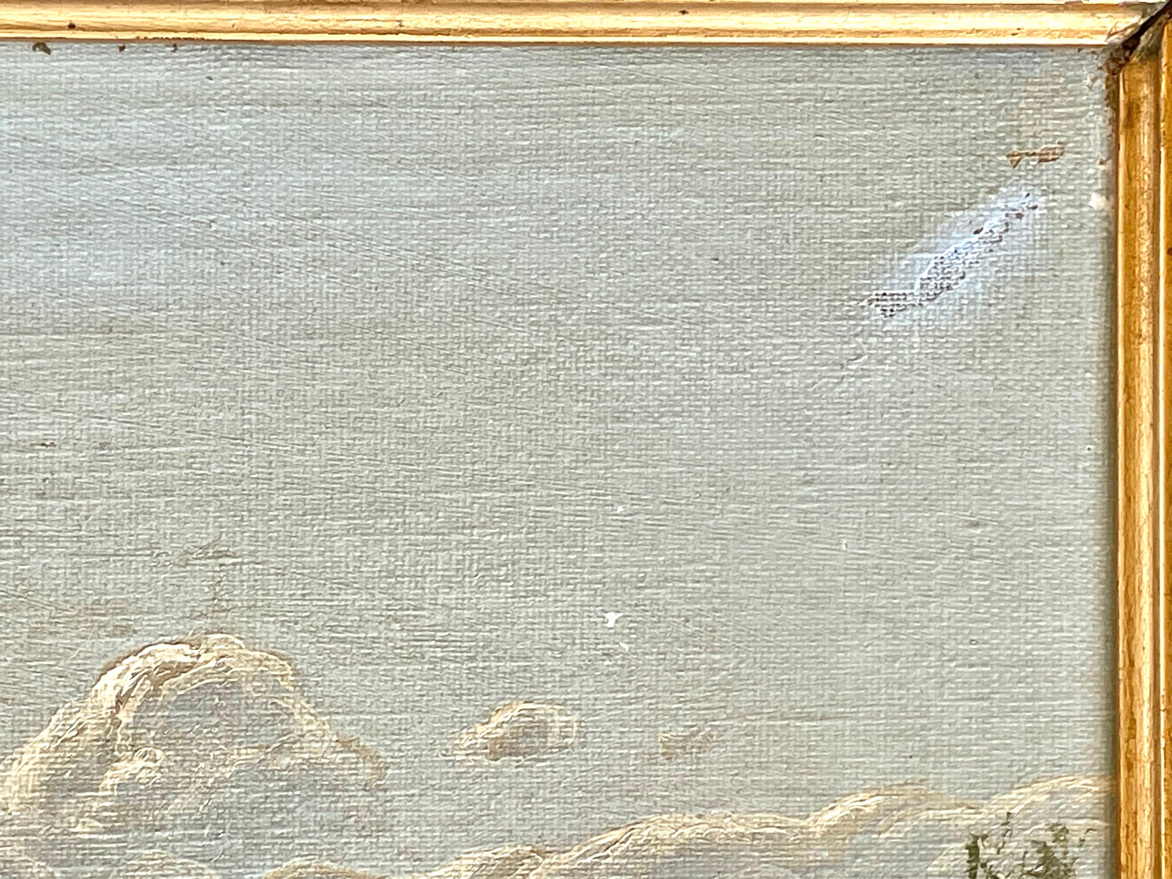 Antike dänische Anfang des 20. Jahrhunderts Landschaft Ölgemälde der Landschaft Bauernhof im Angebot 2