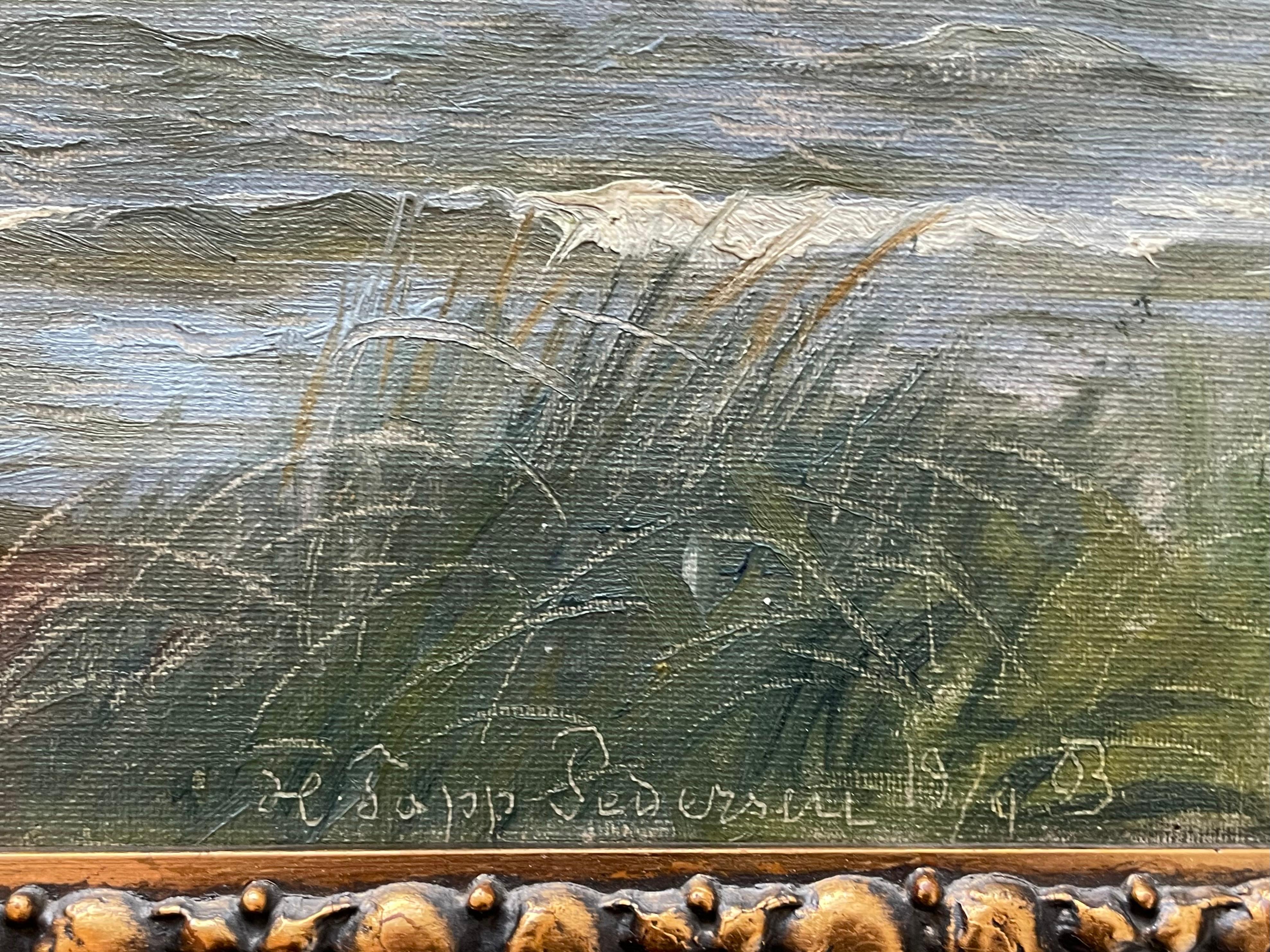 Peinture Ancienne peinture à l'huile maritime danoise du début du 20e siècle par Holger Topp Pedersen en vente
