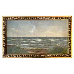 Ancienne peinture à l'huile maritime danoise du début du 20e siècle par Holger Topp Pedersen