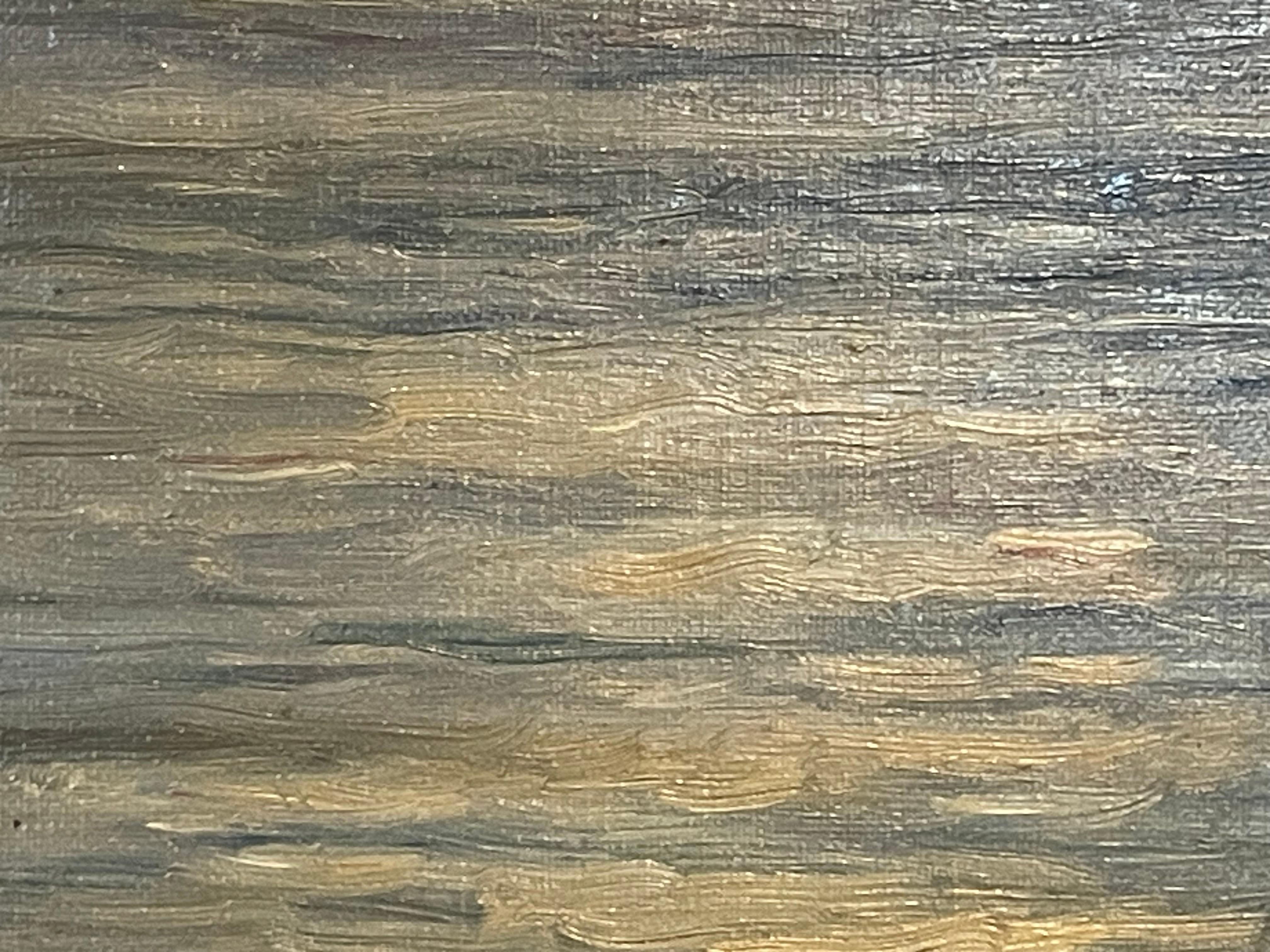 Antique Danish early 20th century maritime oil painting by Viggo Helsted 1
