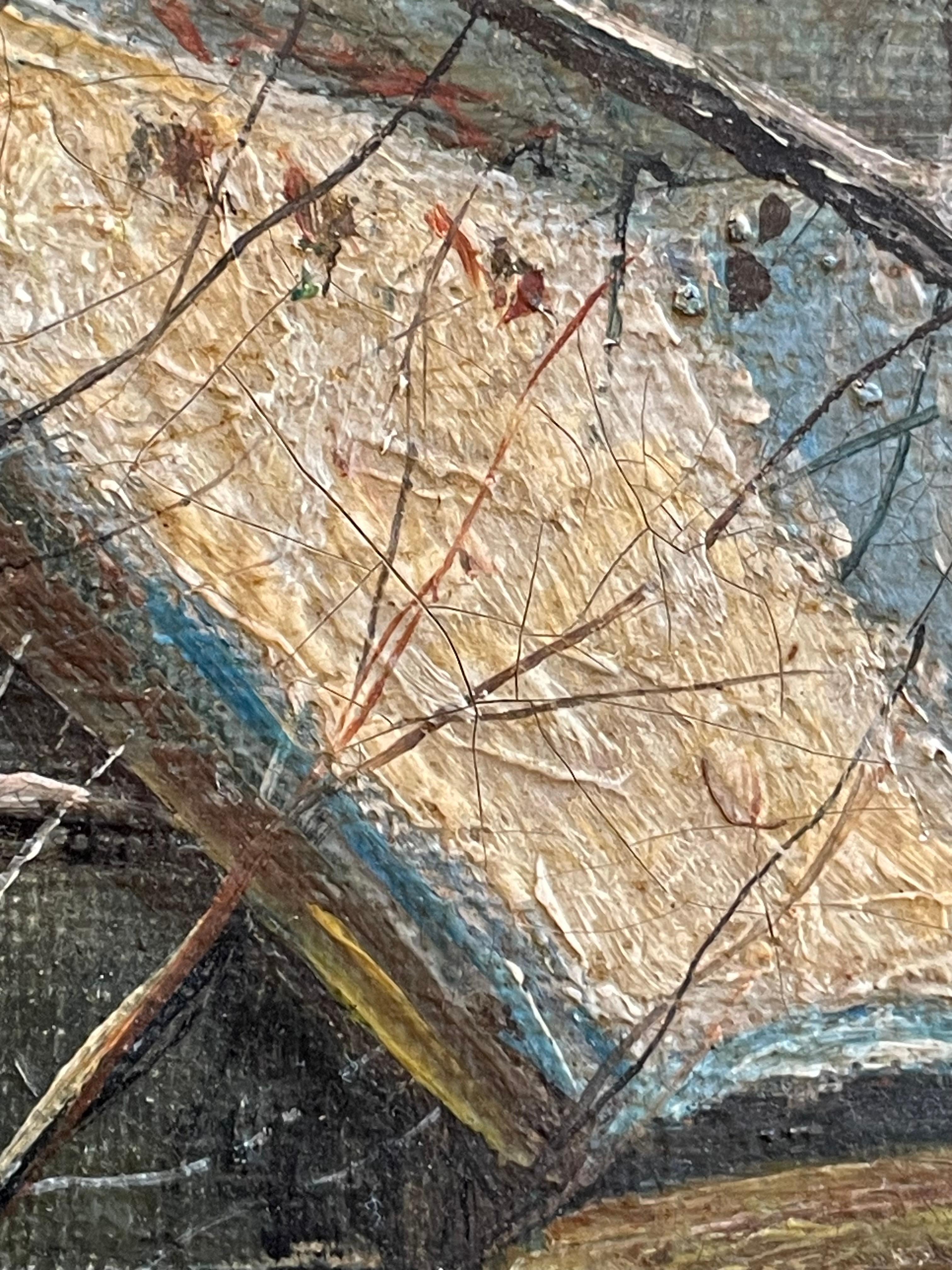 Ancienne peinture à l'huile danoise du début du 20e siècle représentant un paysage d'hiver par H. Møller en vente 7
