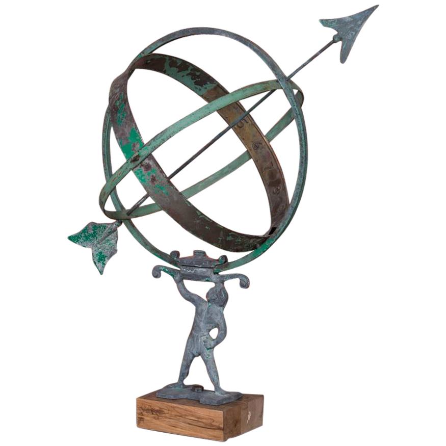 Antique Danish Garden Armillary / Sun Clock
