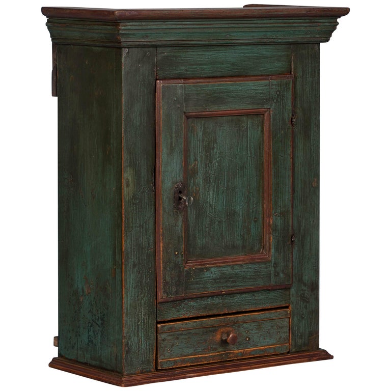 Antique Danish Green Painted Wall at 1stDibs