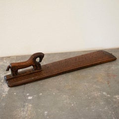 Antique Danish Highly Carved Mangle Board with Horse Handle Dated 1779