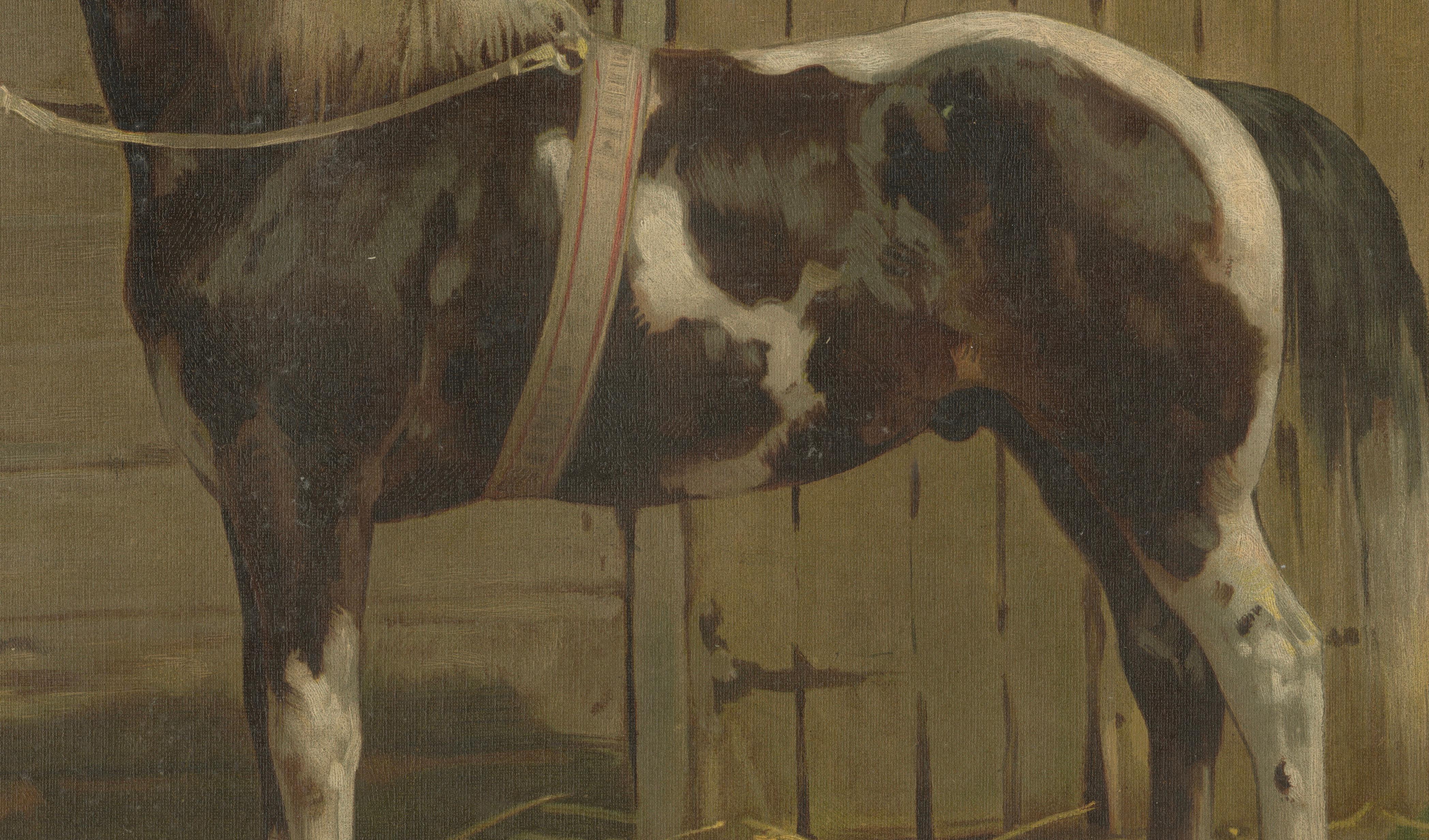 Antique Danish Horse Portrait 1898, Scandinavian Equesestrian Lithograph